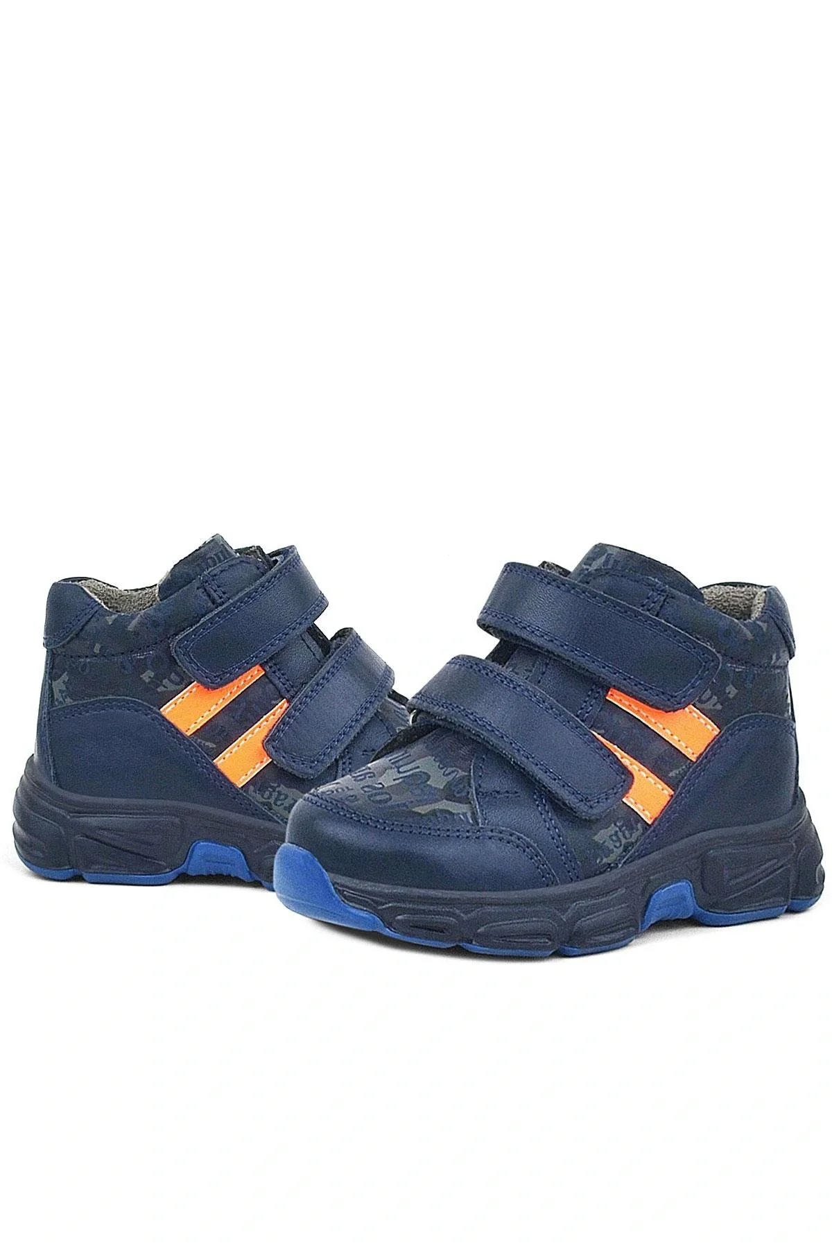 Rakerplus Hakiki Deri Lacivert Turuncu Bebek Spor Bot Ayakkabı