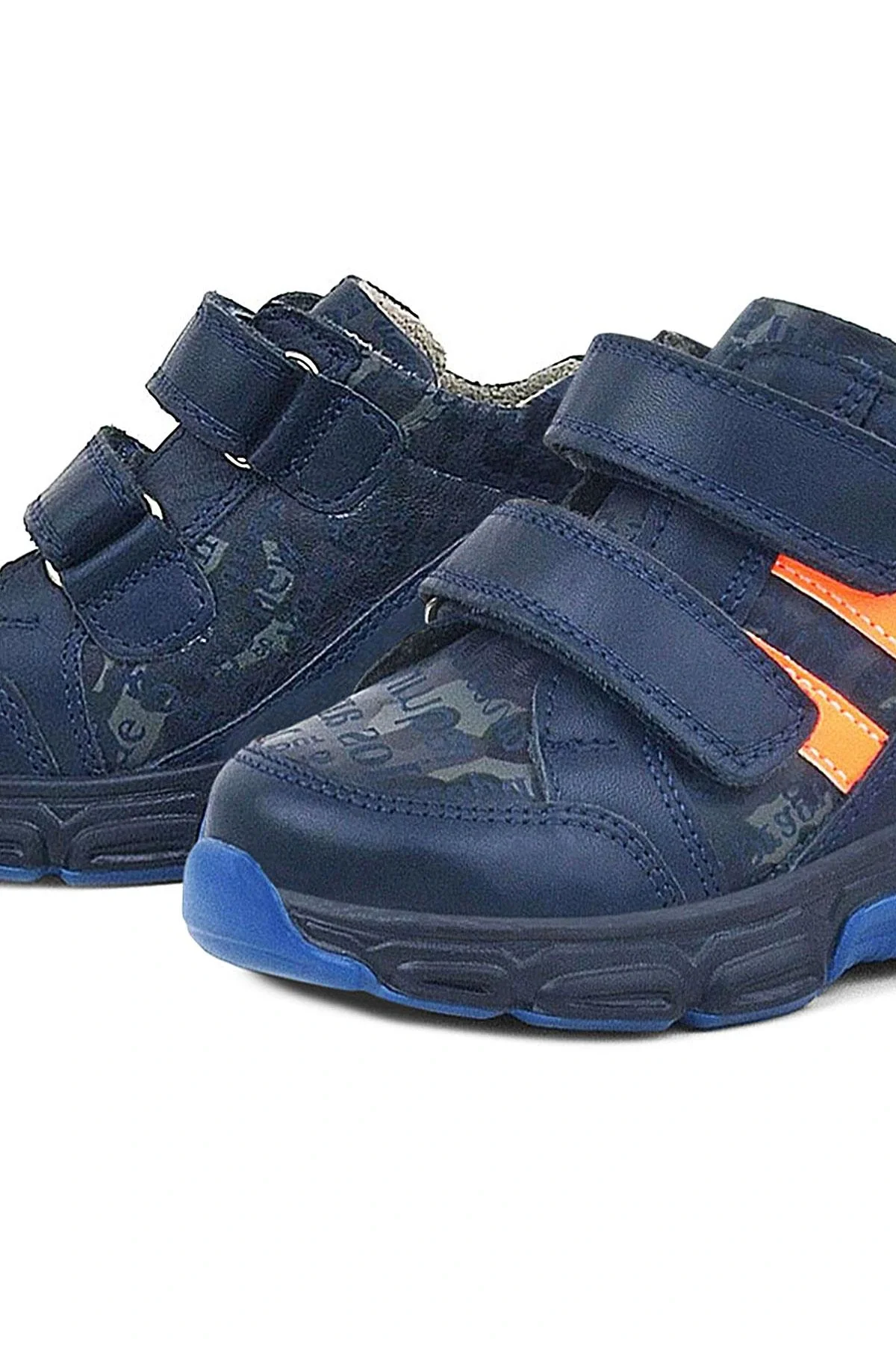 Rakerplus Hakiki Deri Lacivert Turuncu Bebek Spor Bot Ayakkabı