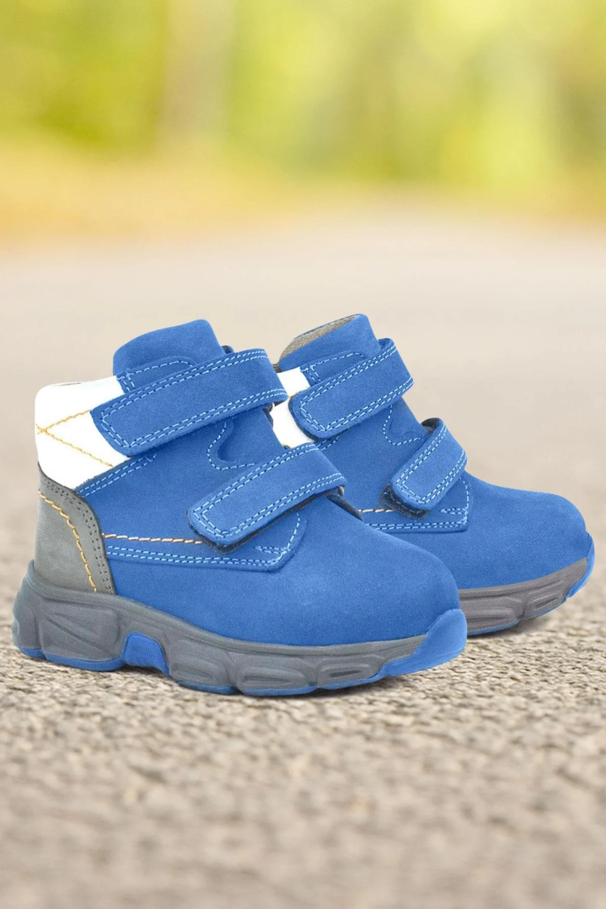 Rakerplus Hakiki Deri Mavi Bebek Spor Bot Ayakkabı