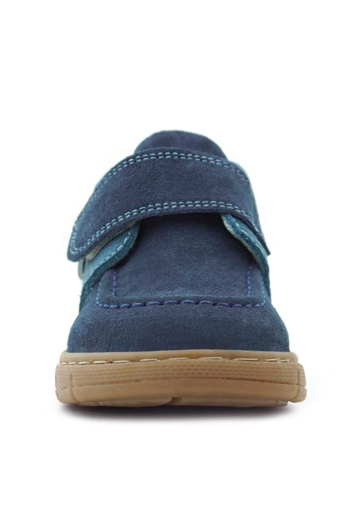 Rakerplus Hakiki Deri Mavi Cırt Cırtlı Bebek Bot