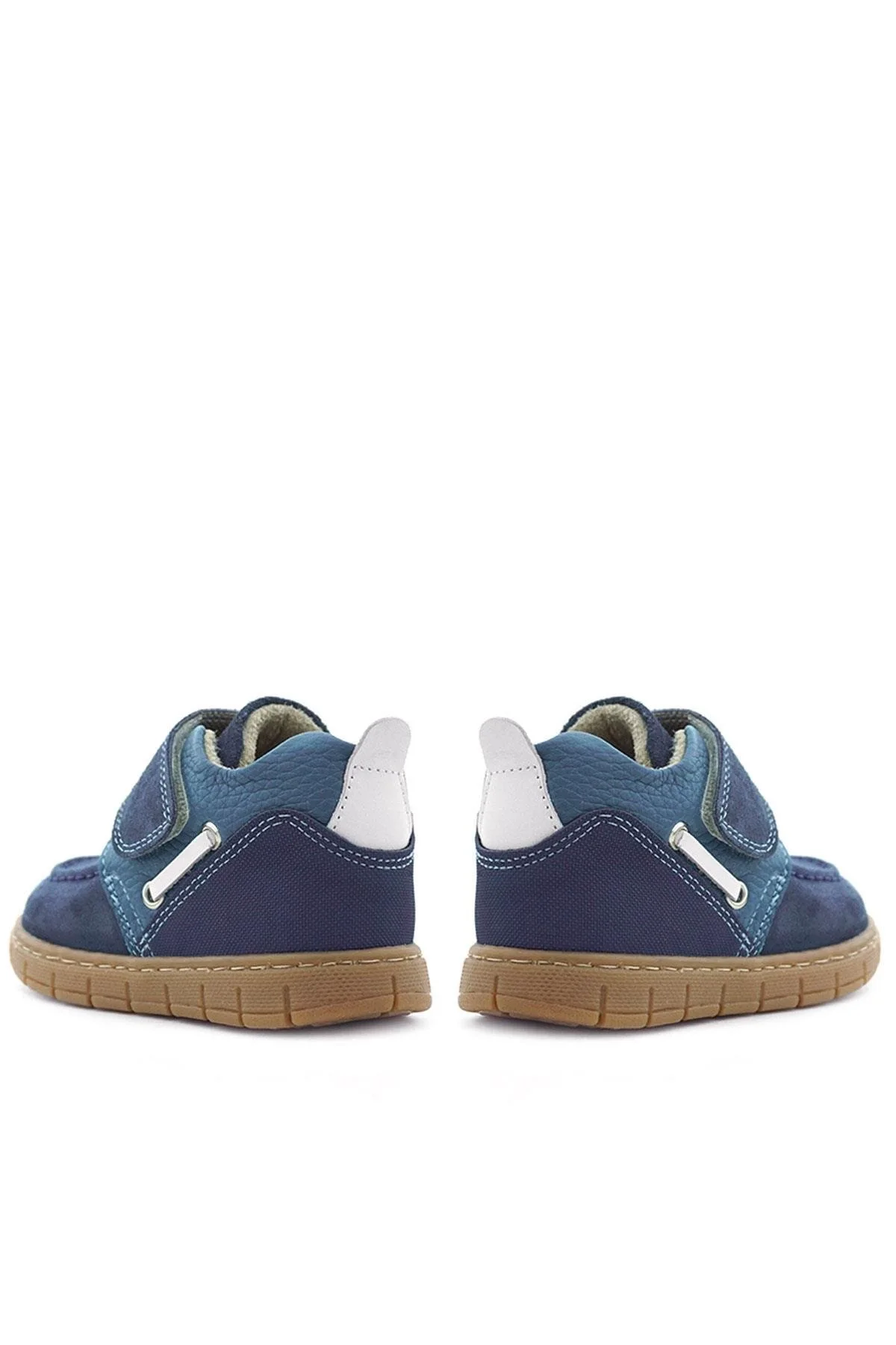 Rakerplus Hakiki Deri Mavi Cırt Cırtlı Bebek Bot