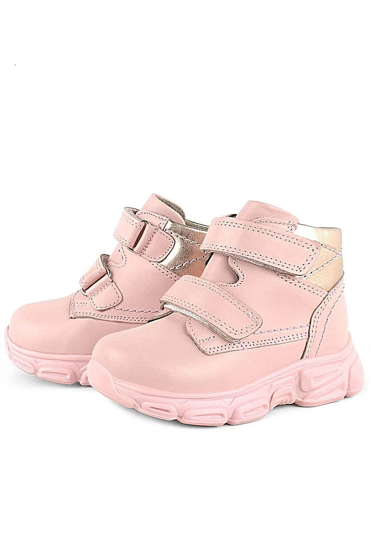 Rakerplus Hakiki Deri Pembe Cırtlı Kız Bebek Bot