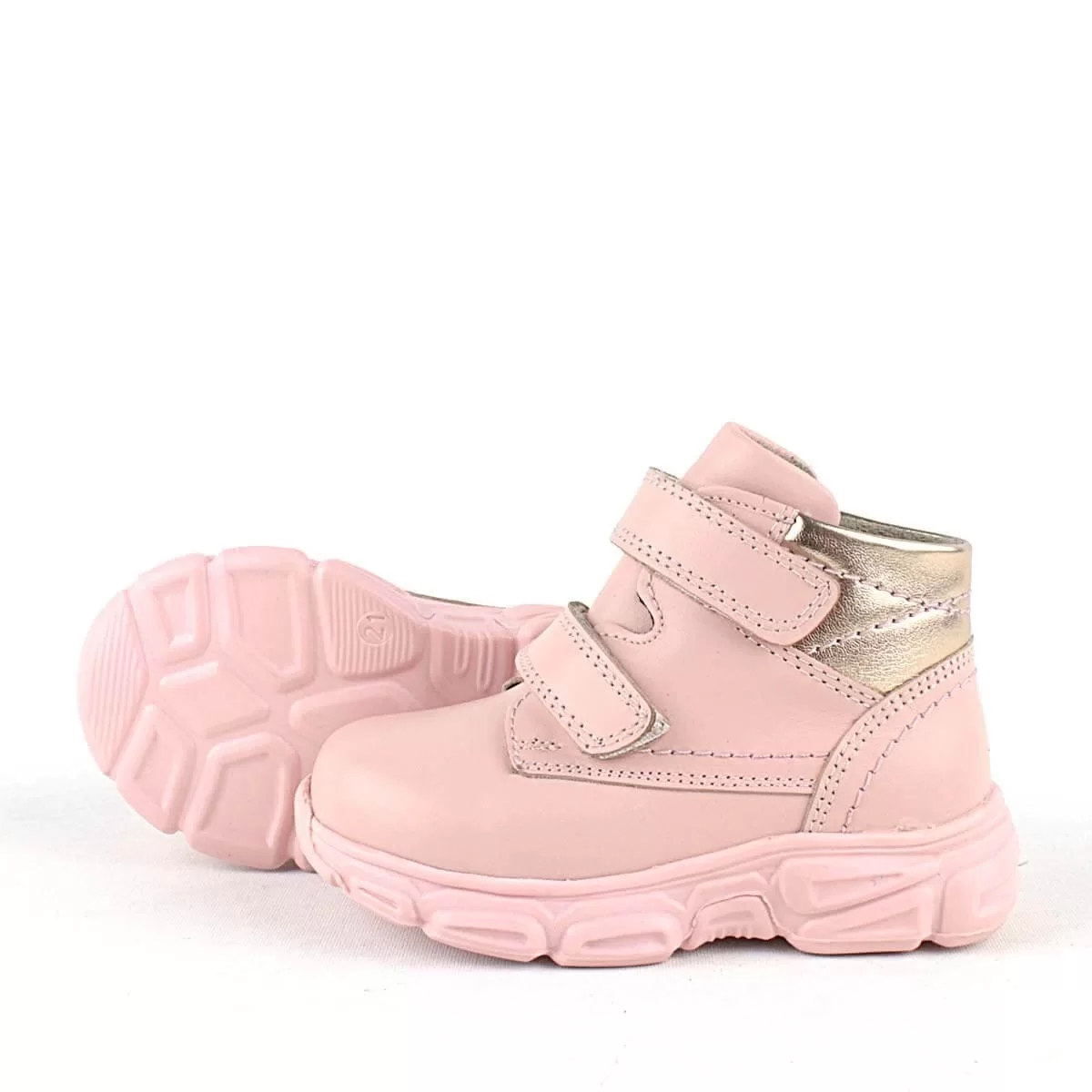 Rakerplus Hakiki Deri Pembe Cırtlı Kız Bebek Bot
