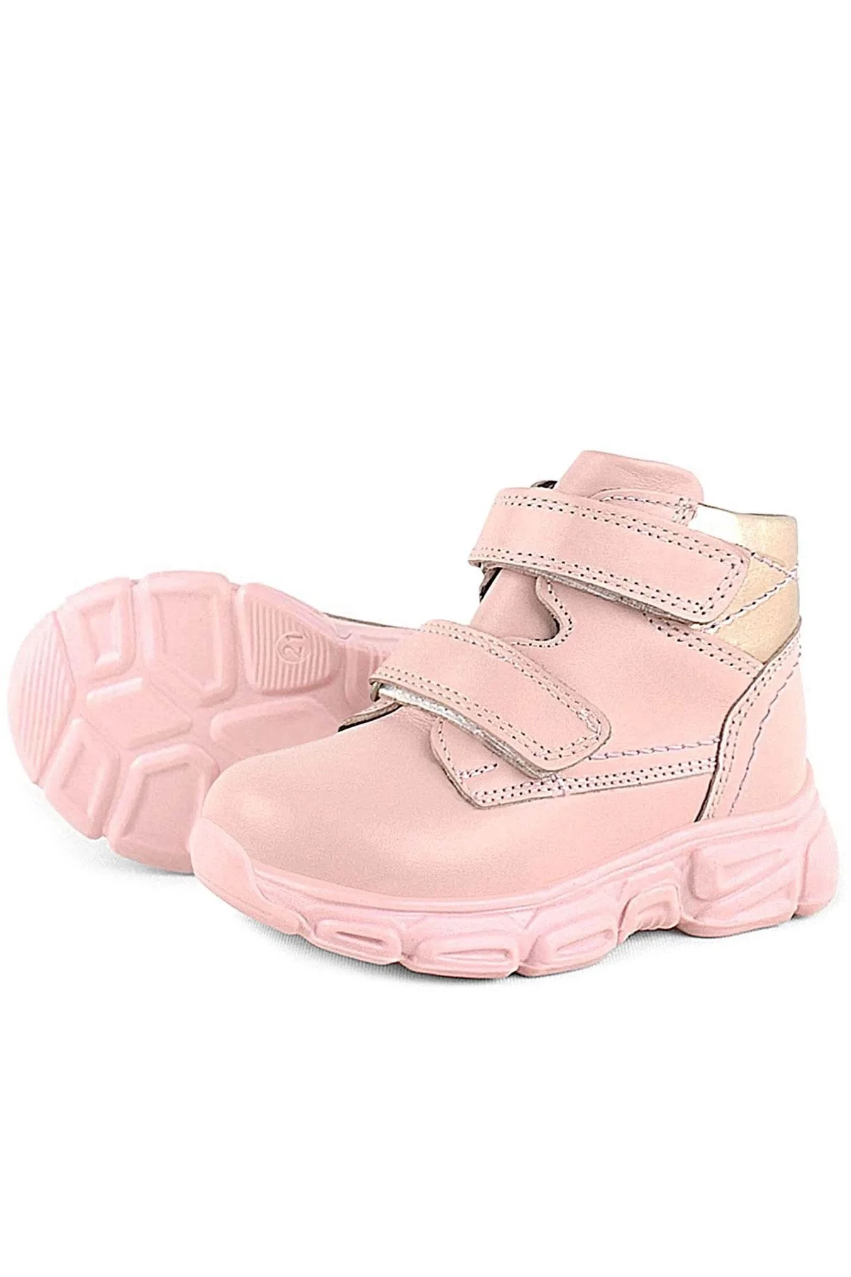 Rakerplus Hakiki Deri Pembe Cırtlı Kız Bebek Bot