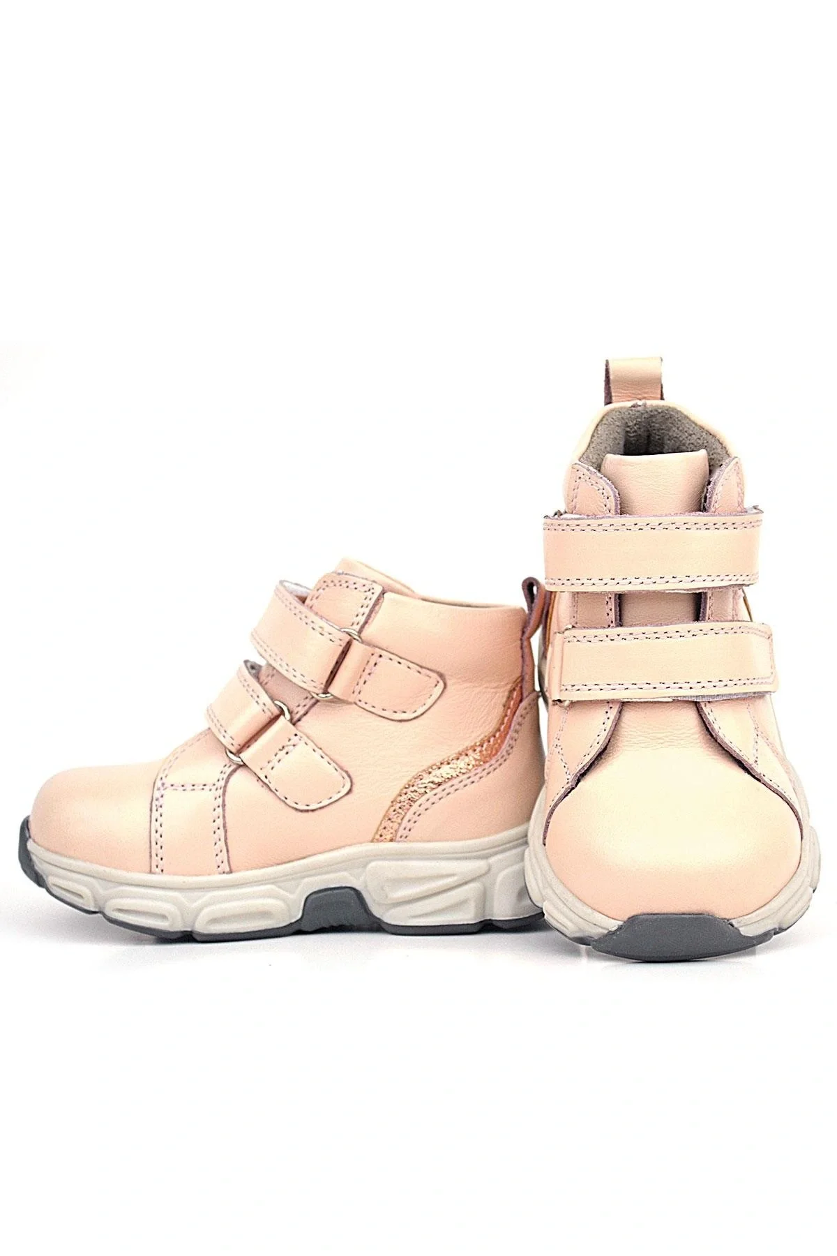 Rakerplus Hakiki Deri Pembe Cırtlı Spor Kız Bebek Bot