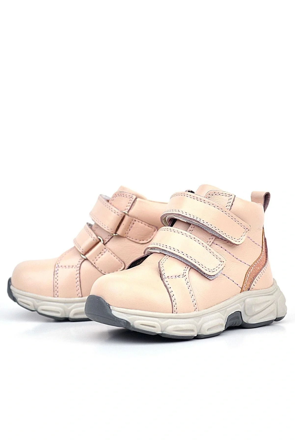 Rakerplus Hakiki Deri Pembe Cırtlı Spor Kız Bebek Bot