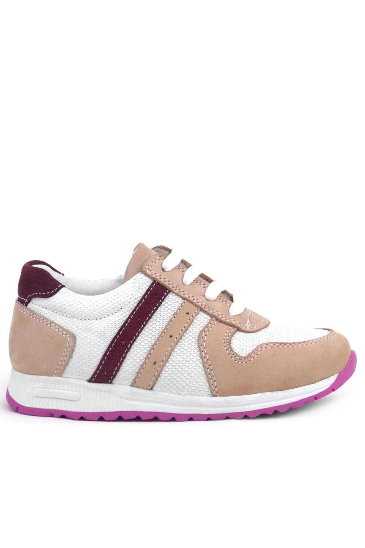 Rakerplus Hakiki Deri Pembe Fuşya Tabanlı Kız Çocuk Günlük Spor Ayakkabı