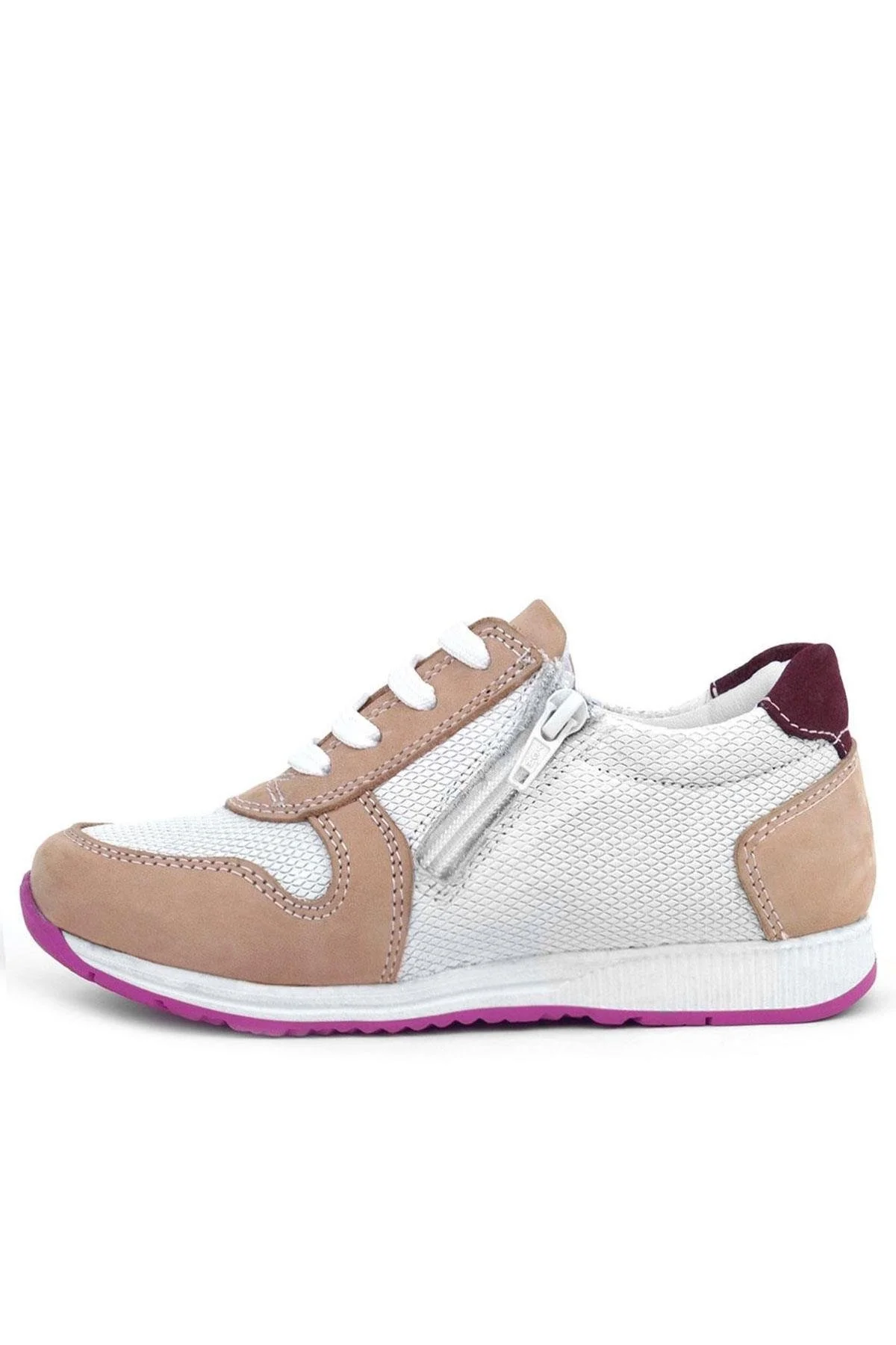 Rakerplus Hakiki Deri Pembe Fuşya Tabanlı Kız Çocuk Günlük Spor Ayakkabı