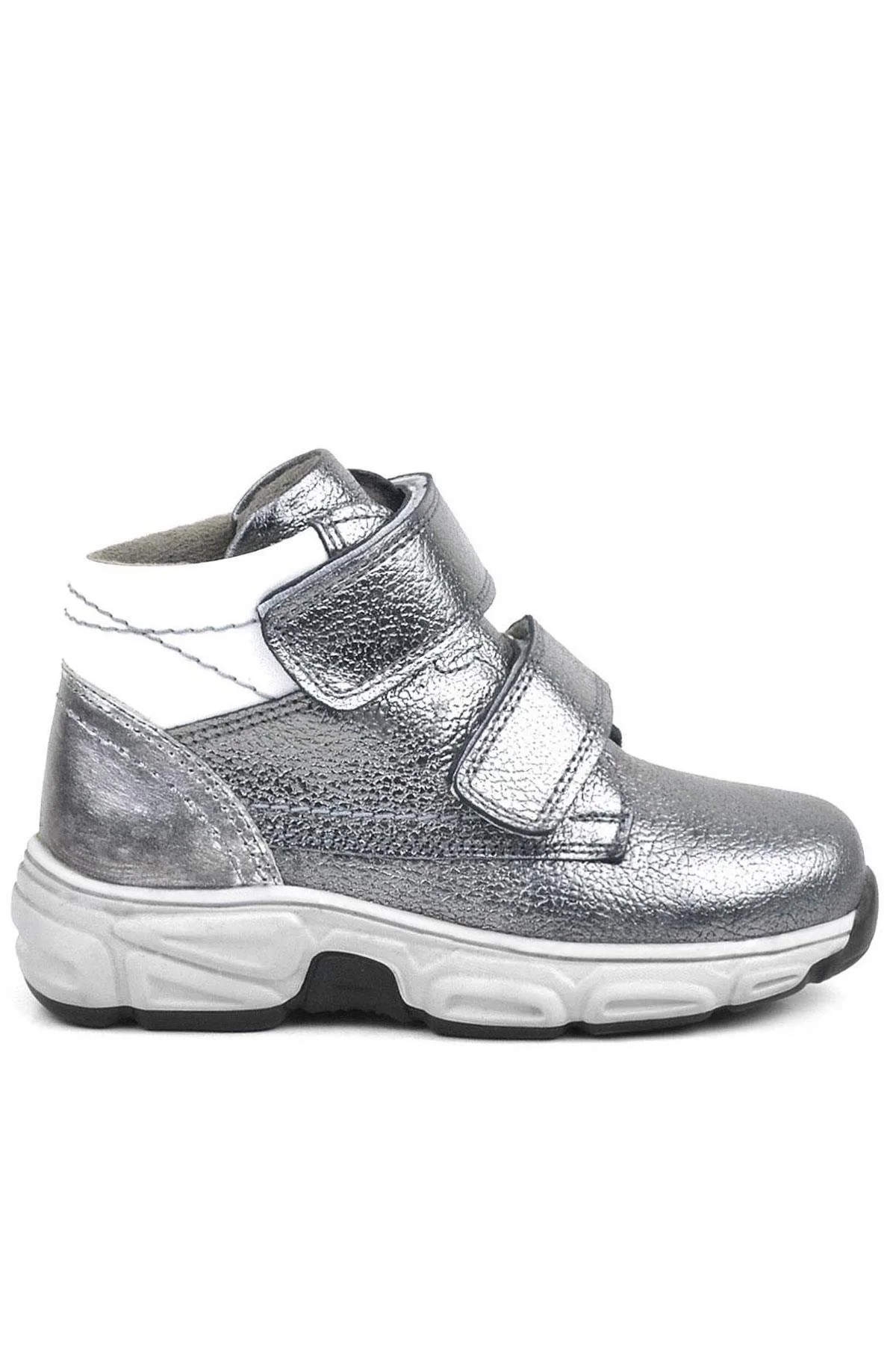 Rakerplus Hakiki Deri Platin Gri Cırtlı Kürklü Kız Çocuk Spor Bot