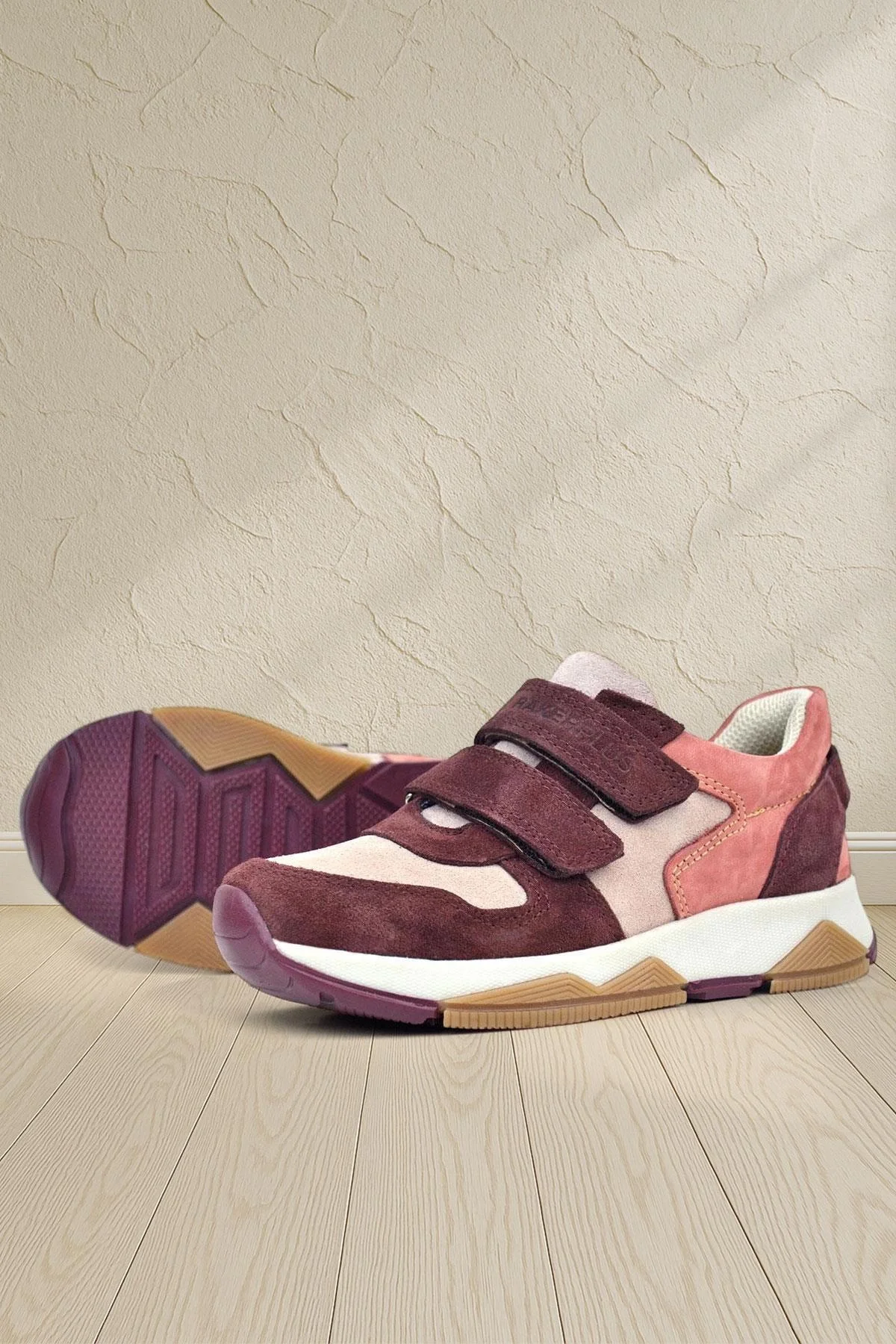 Rakerplus Hakiki Deri Pudra Bordo Çocuk Sneakers Spor Ayakkabı