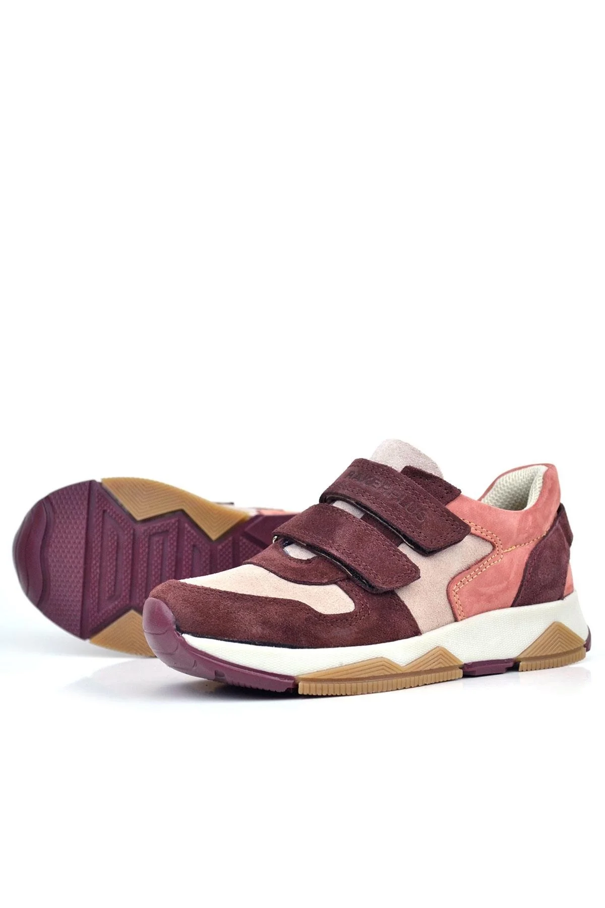Rakerplus Hakiki Deri Pudra Bordo Çocuk Sneakers Spor Ayakkabı
