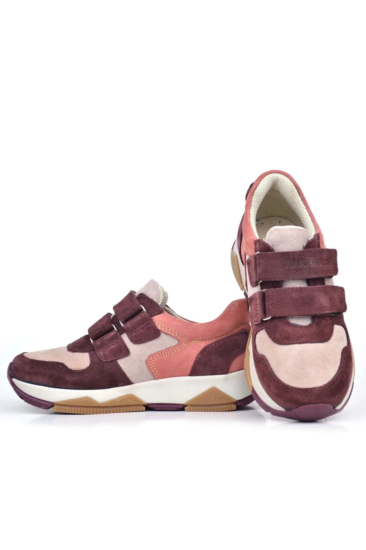 Rakerplus Hakiki Deri Pudra Bordo Çocuk Sneakers Spor Ayakkabı