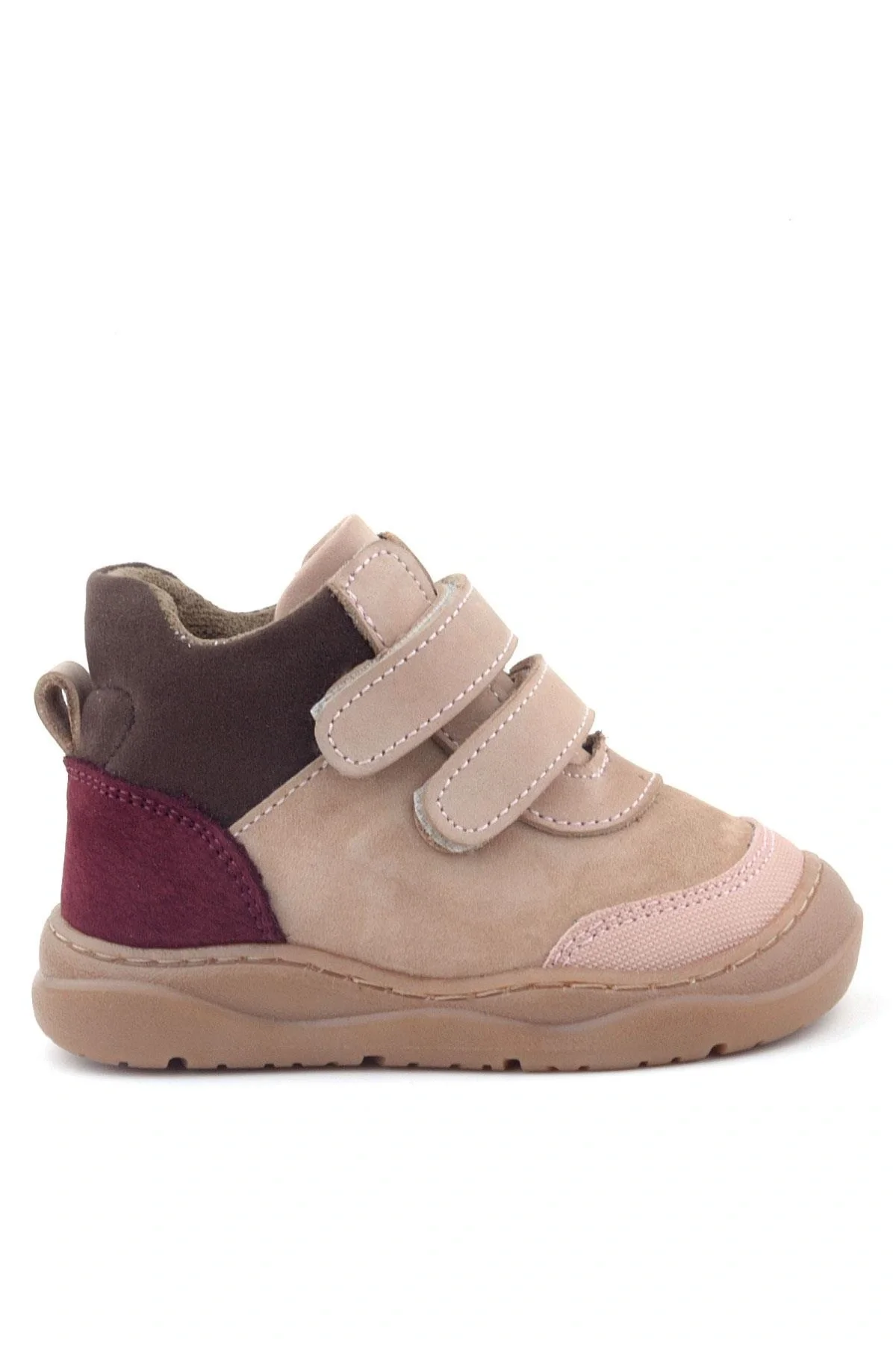 Rakerplus Hakiki Deri Pudra Pembe Cırtlı Çocuk Spor Bot