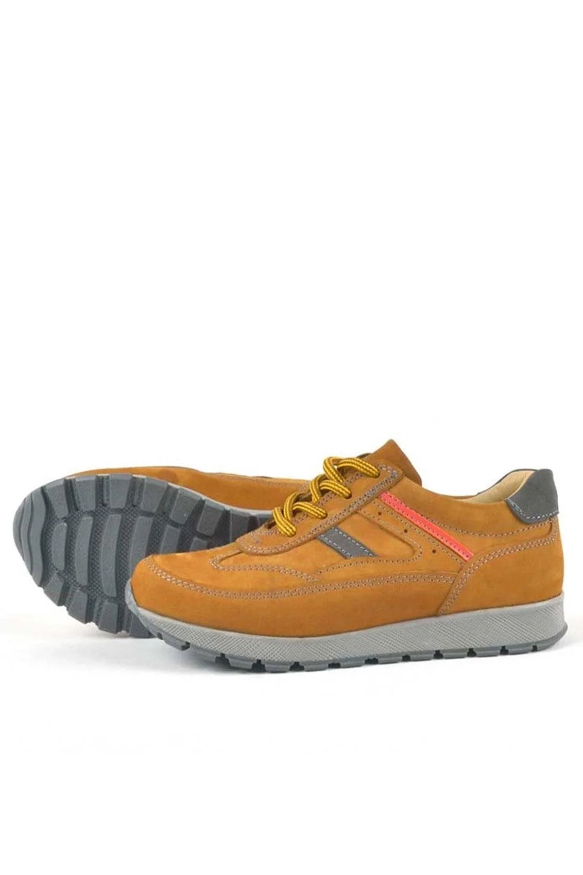 Rakerplus Hakiki Deri Sarı Bağcıklı Erkek Çocuk Spor Okul Ayakkabı