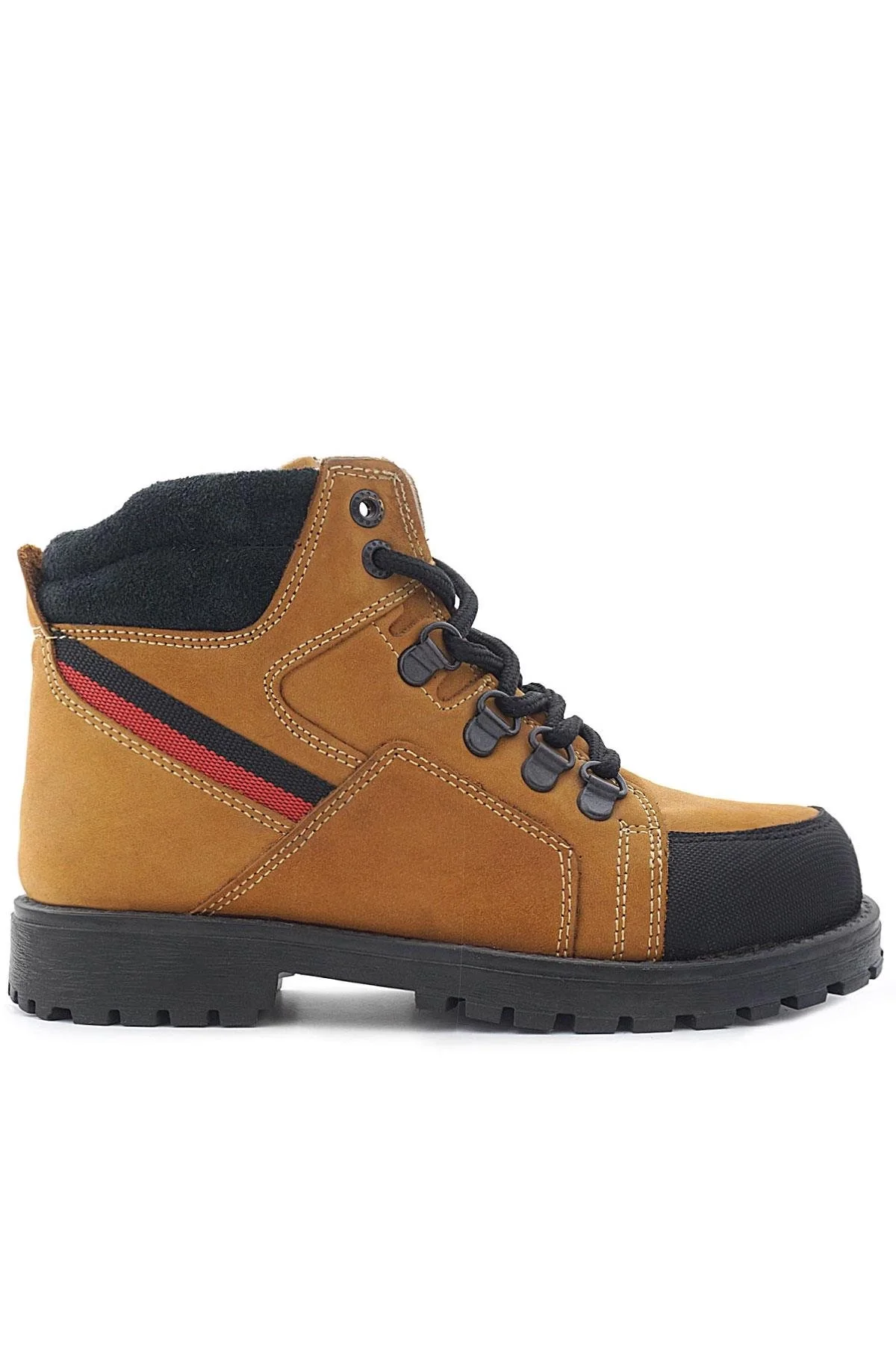 Rakerplus Hakiki Deri Sarı Bağcıklı Fermuarlı Çocuk Bot