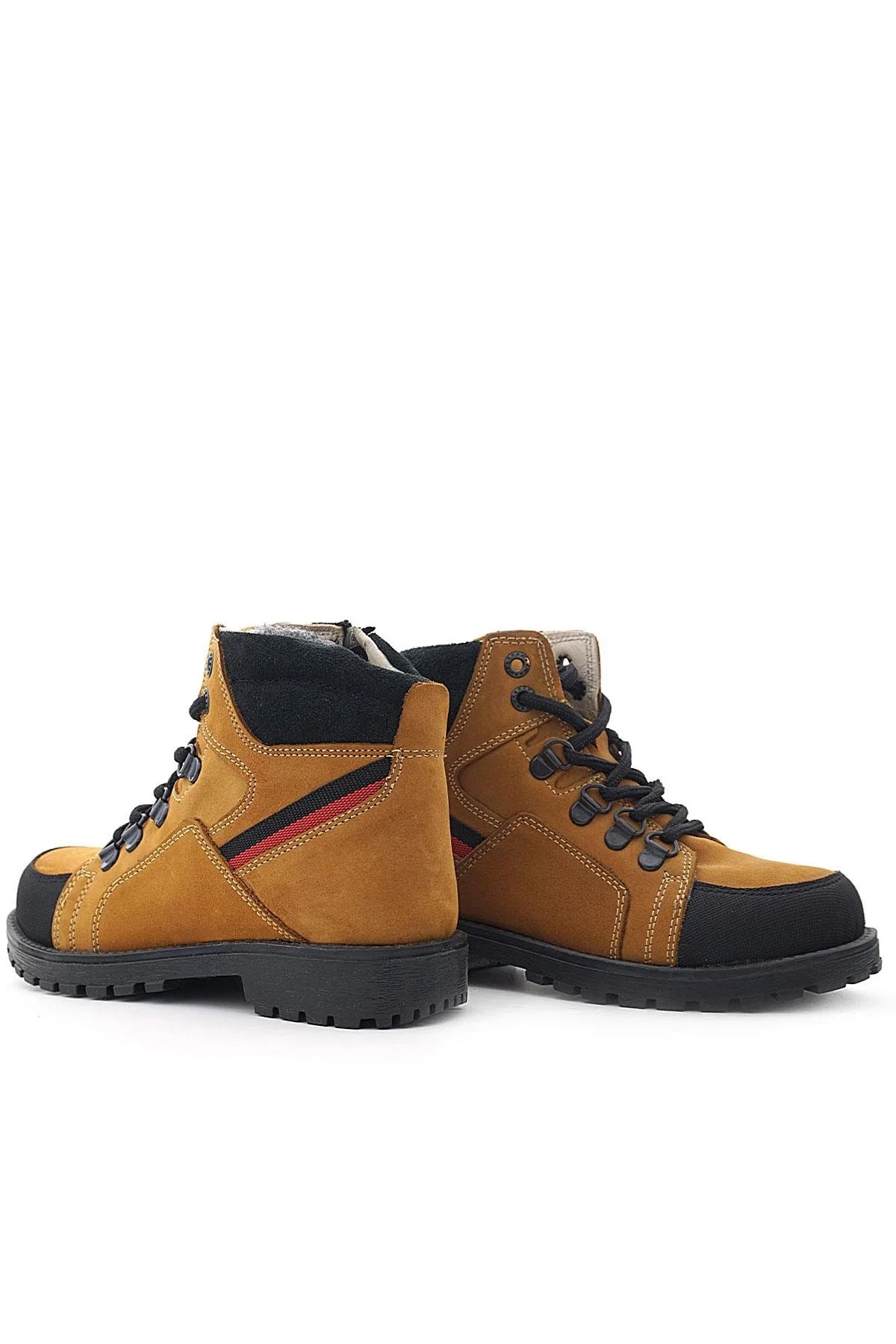 Rakerplus Hakiki Deri Sarı Bağcıklı Fermuarlı Çocuk Bot