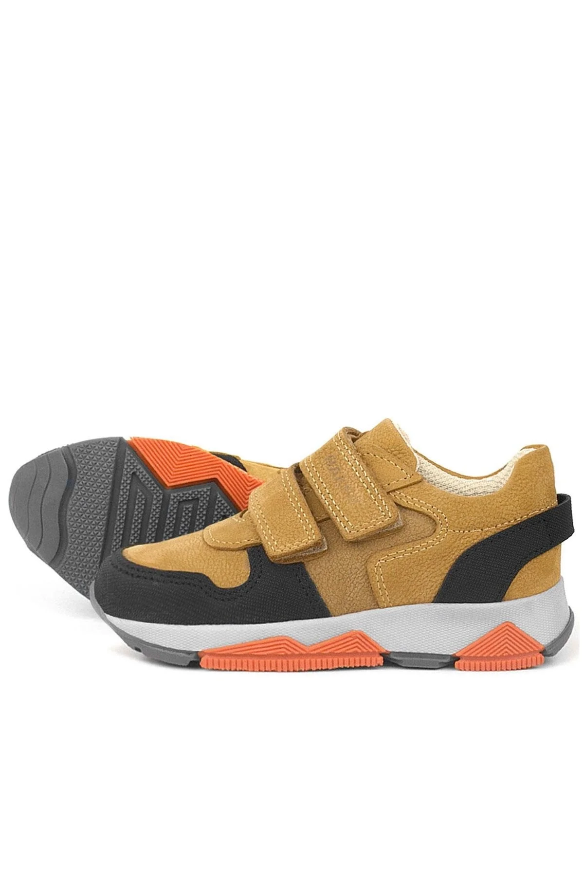 Rakerplus Hakiki Deri Sarı Siyah Çocuk Sneakers Spor Ayakkabı