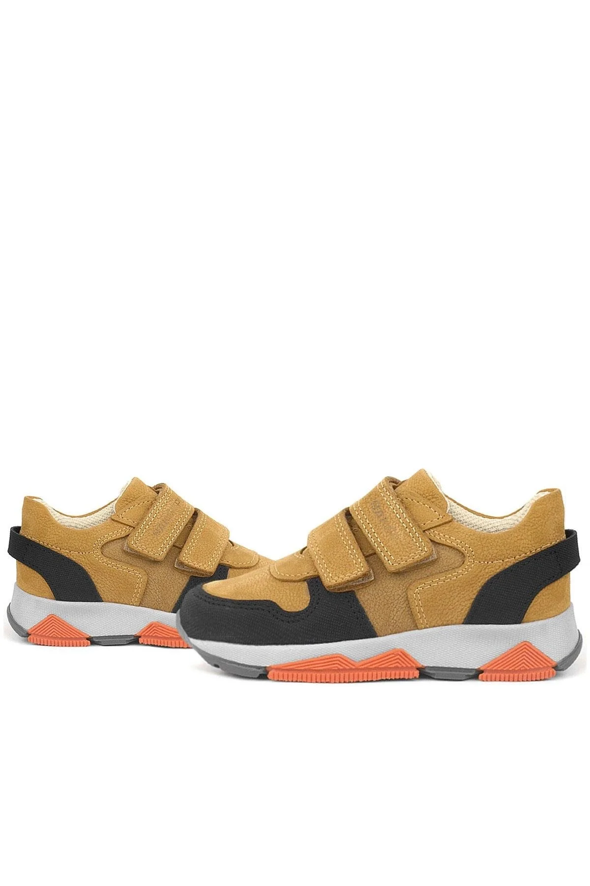 Rakerplus Hakiki Deri Sarı Siyah Çocuk Sneakers Spor Ayakkabı