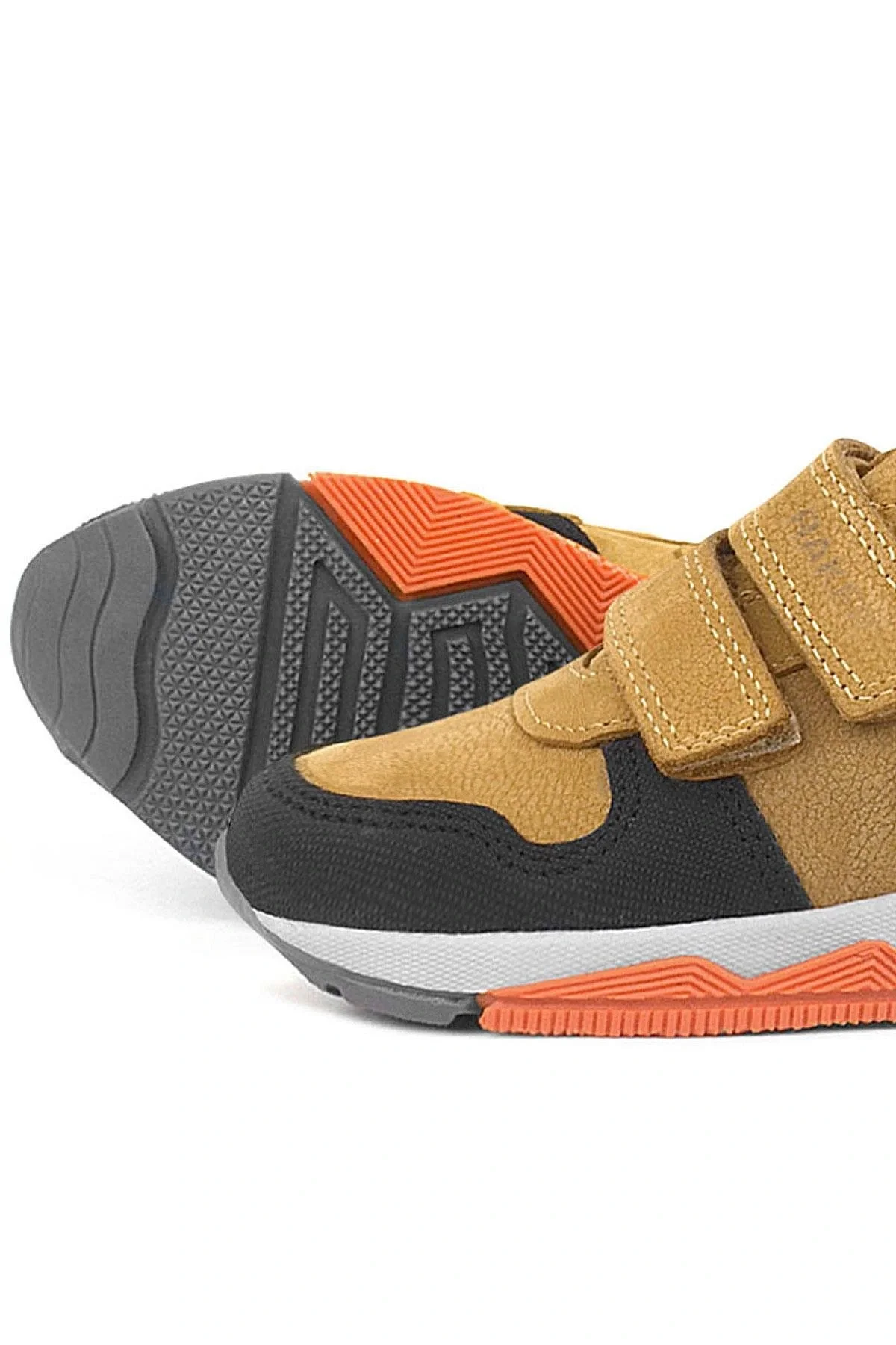 Rakerplus Hakiki Deri Sarı Siyah Çocuk Sneakers Spor Ayakkabı