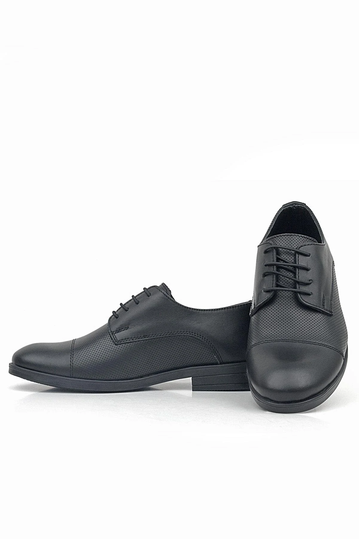 Rakerplus Hakiki Deri Siyah Bağcıklı Çocuk Oxford Klasik Ayakkabı