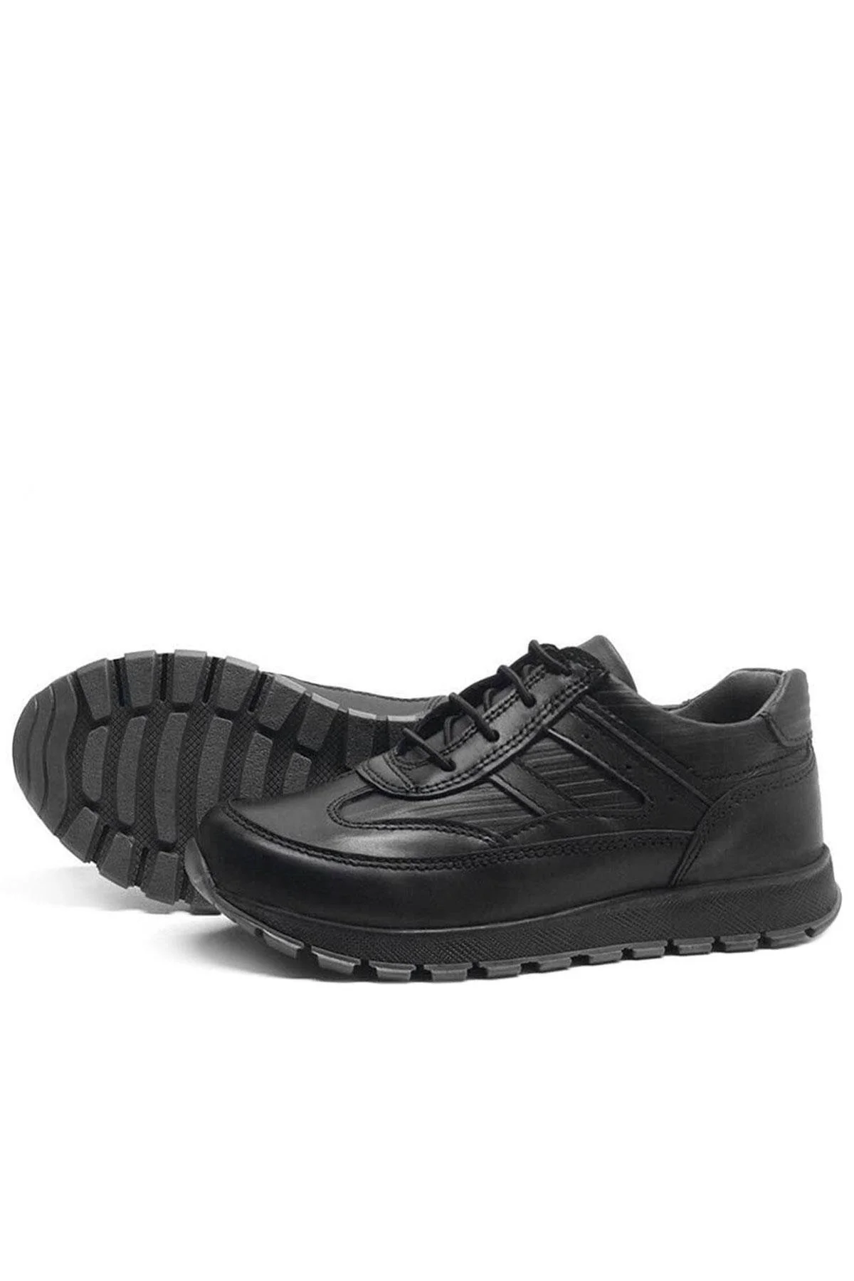 Rakerplus Hakiki Deri Siyah Bağcıklı Erkek Çocuk Spor Okul Ayakkabı