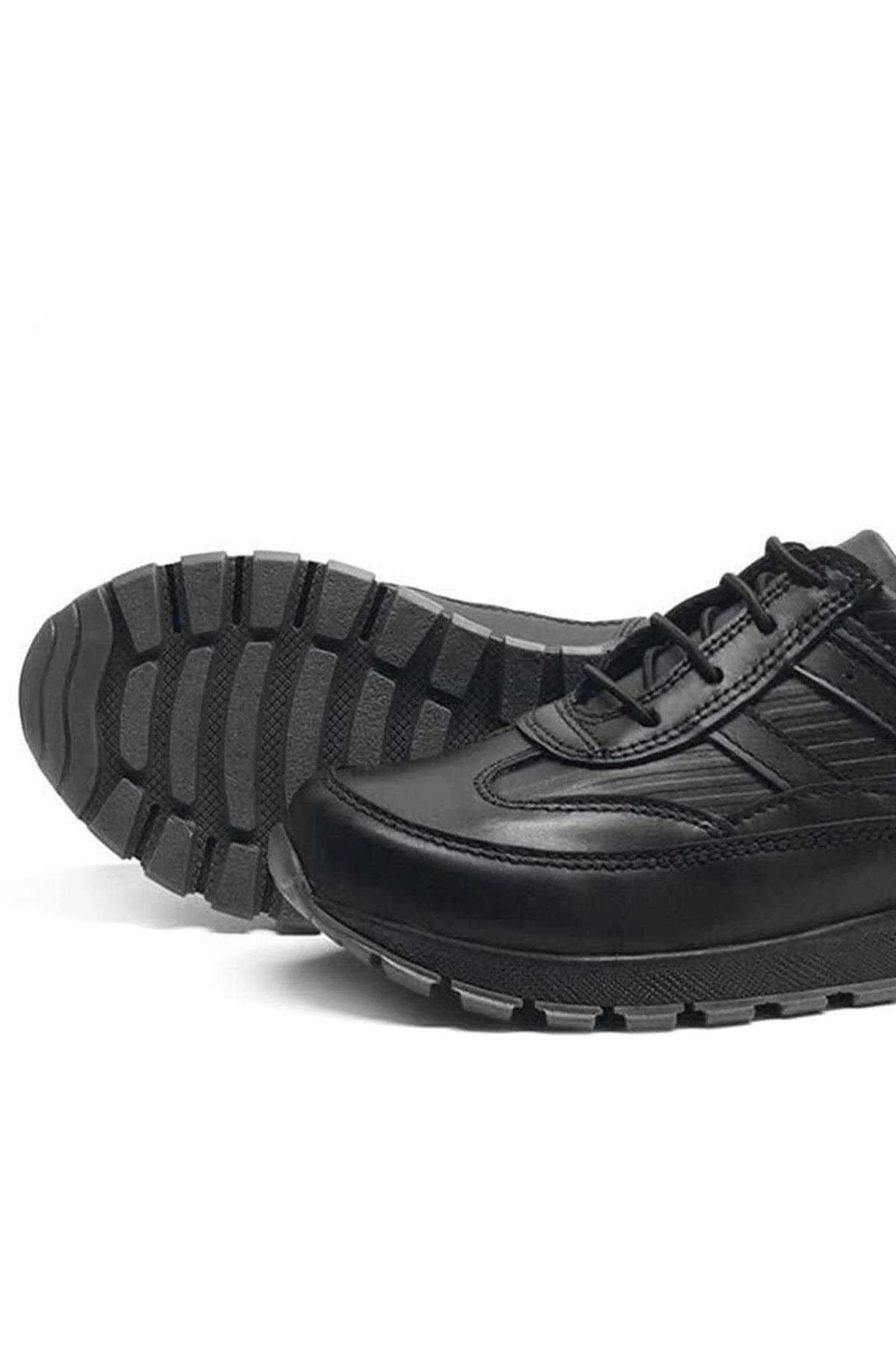Rakerplus Hakiki Deri Siyah Bağcıklı Erkek Çocuk Spor Okul Ayakkabı