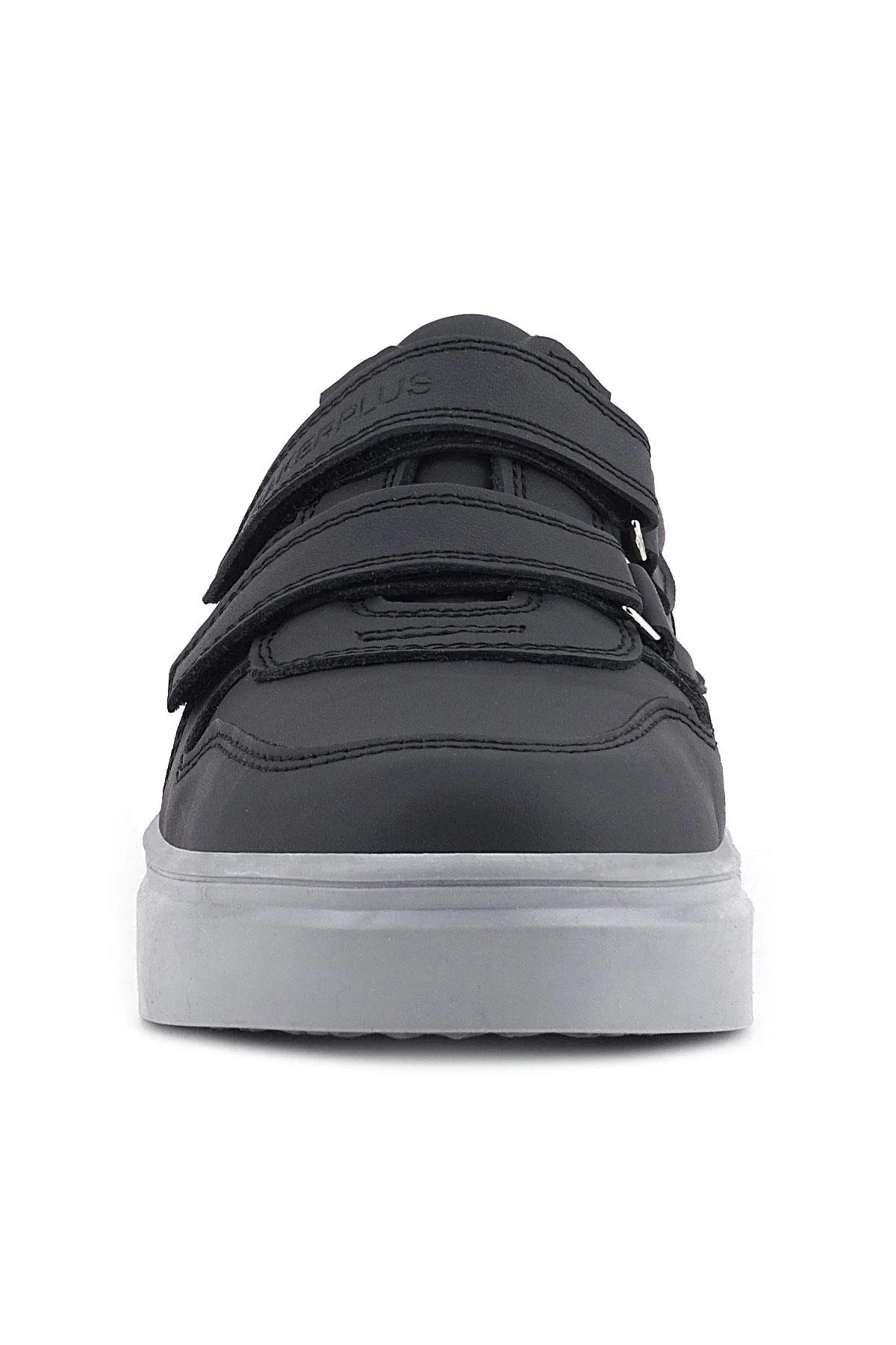 Rakerplus Hakiki Deri Siyah Cilt Gri Tabanlı Cırtlı Erkek Çocuk Sneaker