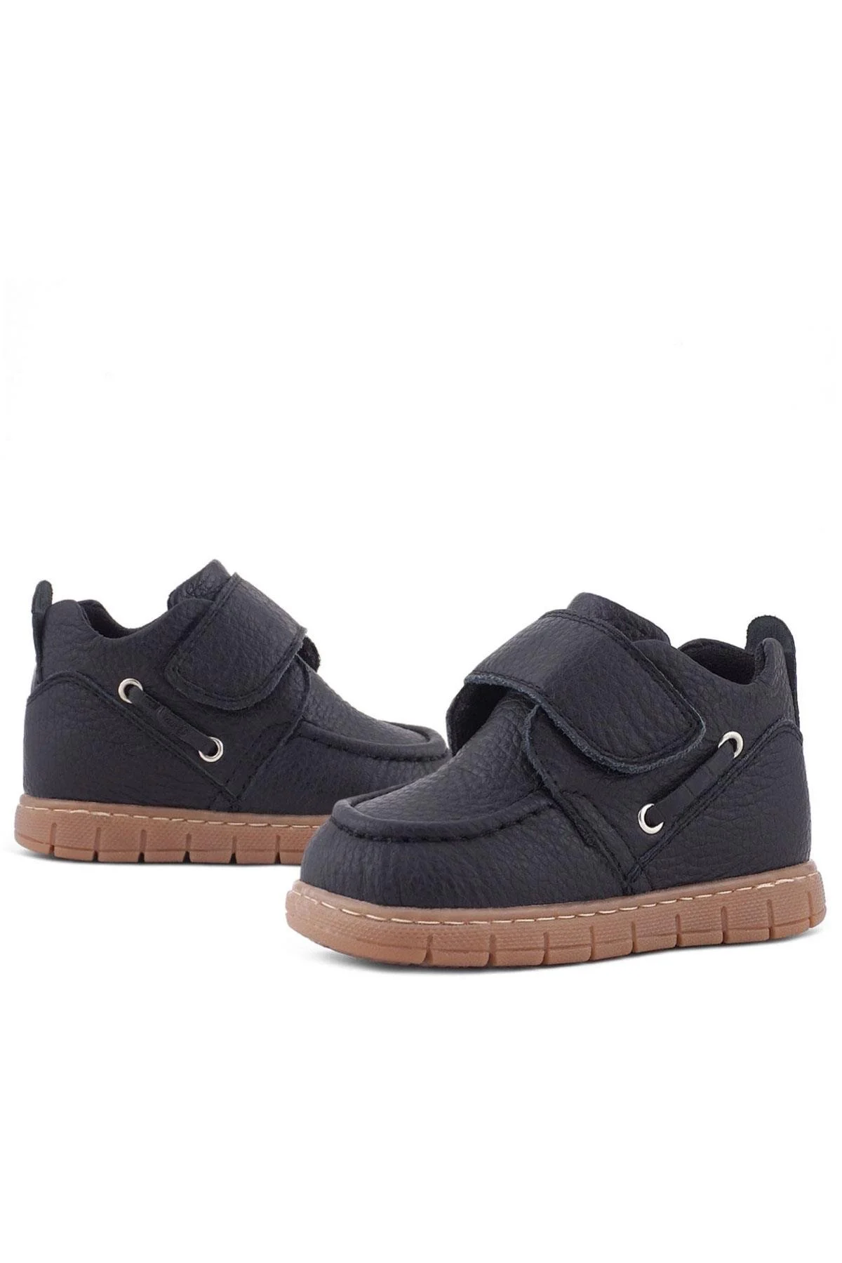 Rakerplus Hakiki Deri Siyah Cırt Cırtlı Bebek Bot