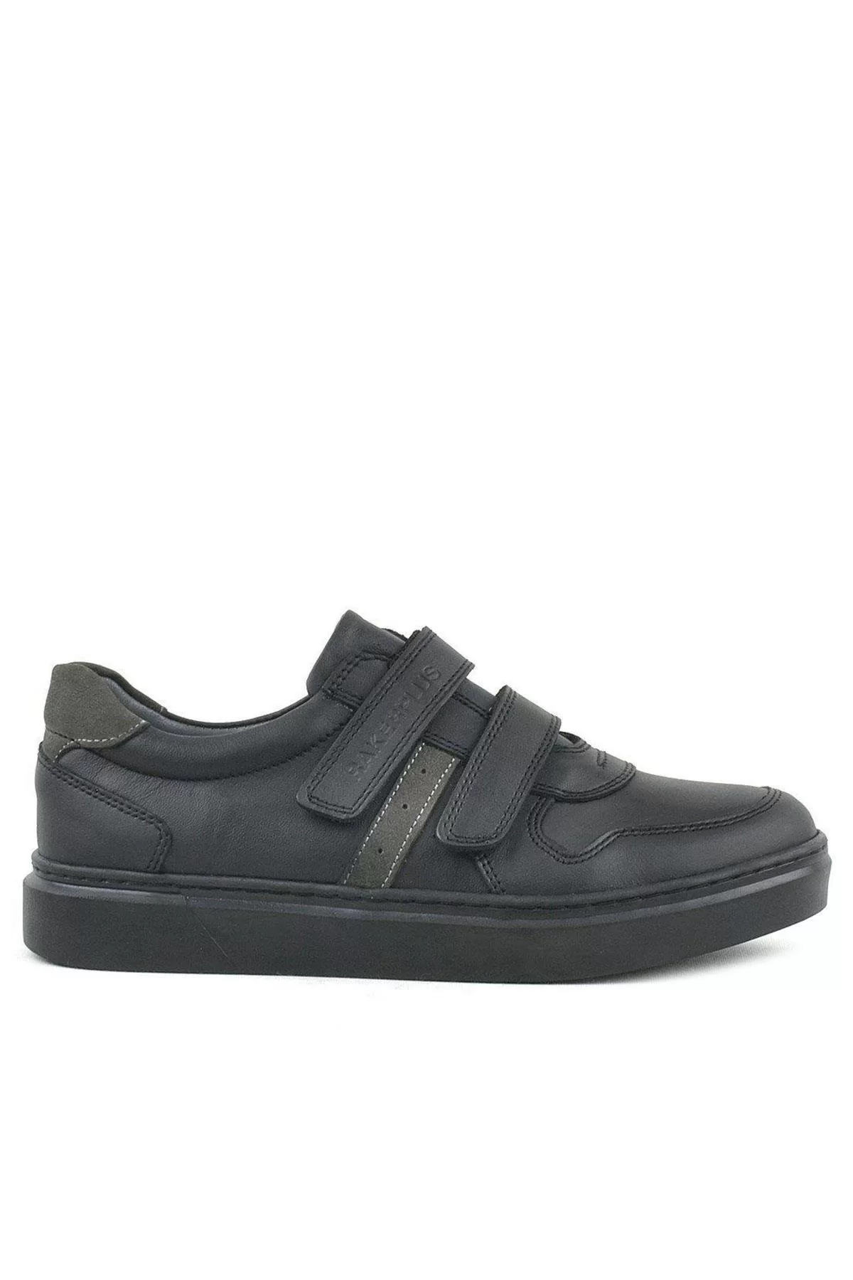 Rakerplus Hakiki Deri Siyah Cırtlı Erkek Çocuk Sneaker