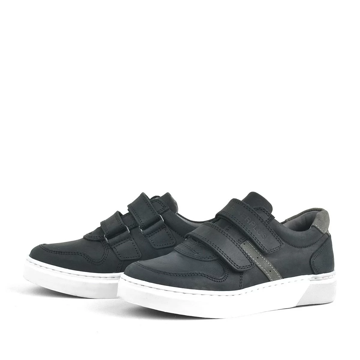 Rakerplus Hakiki Deri Siyah Cırtlı Erkek Çocuk Sneaker