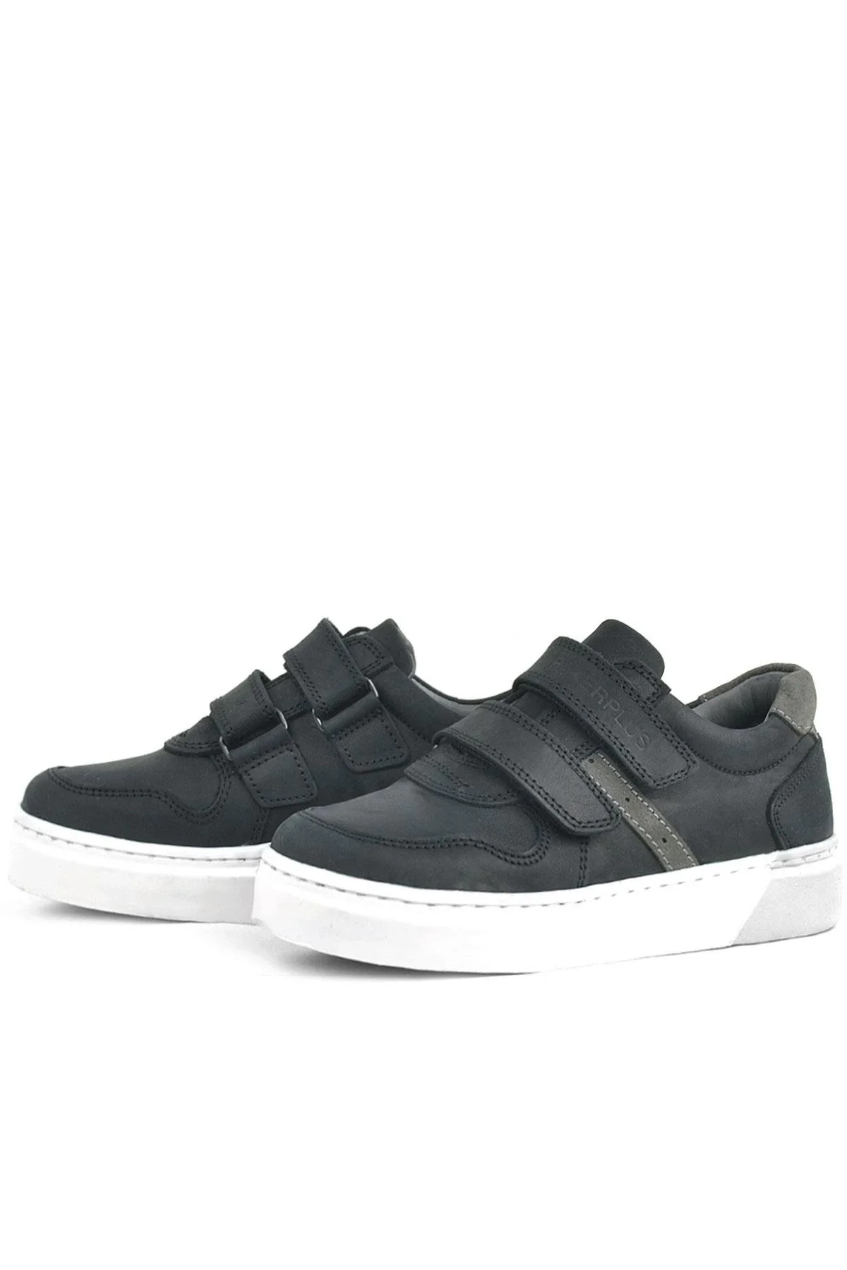 Rakerplus Hakiki Deri Siyah Cırtlı Erkek Çocuk Sneaker