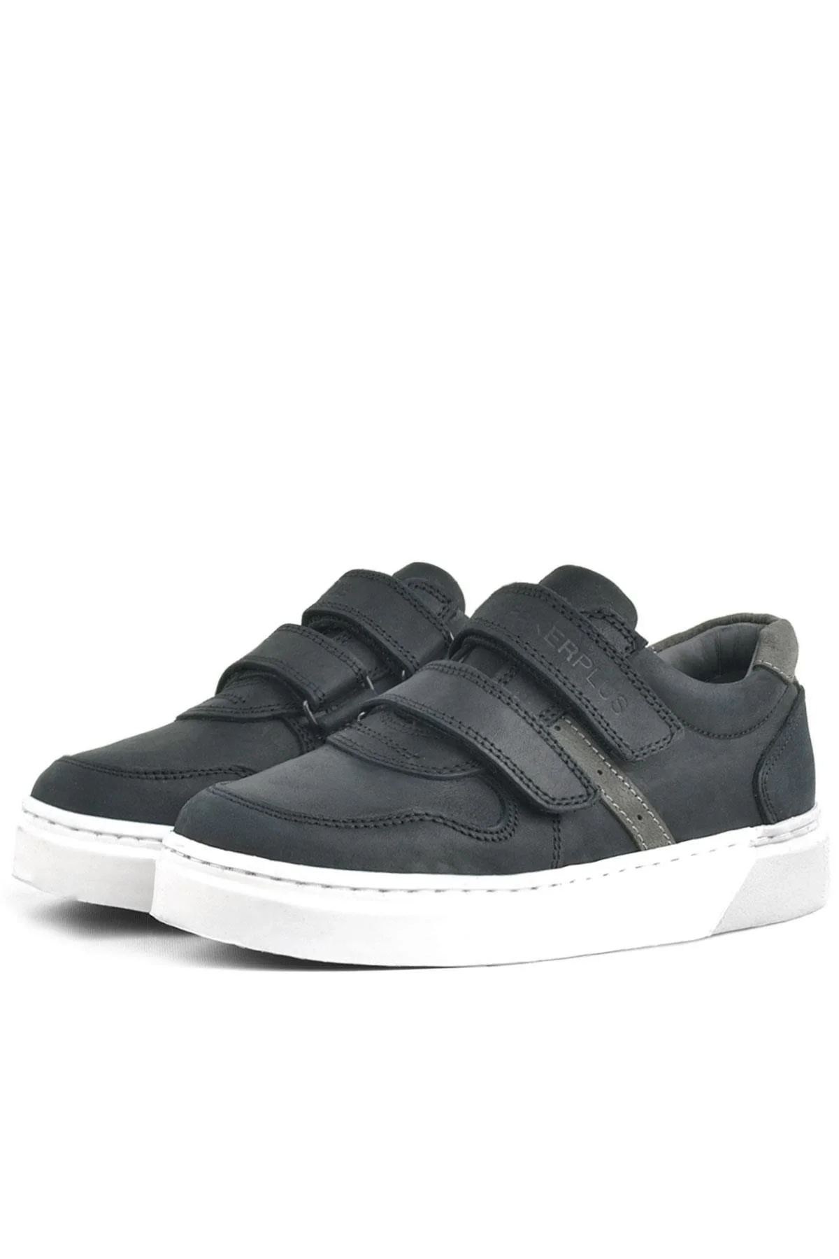 Rakerplus Hakiki Deri Siyah Cırtlı Erkek Çocuk Sneaker