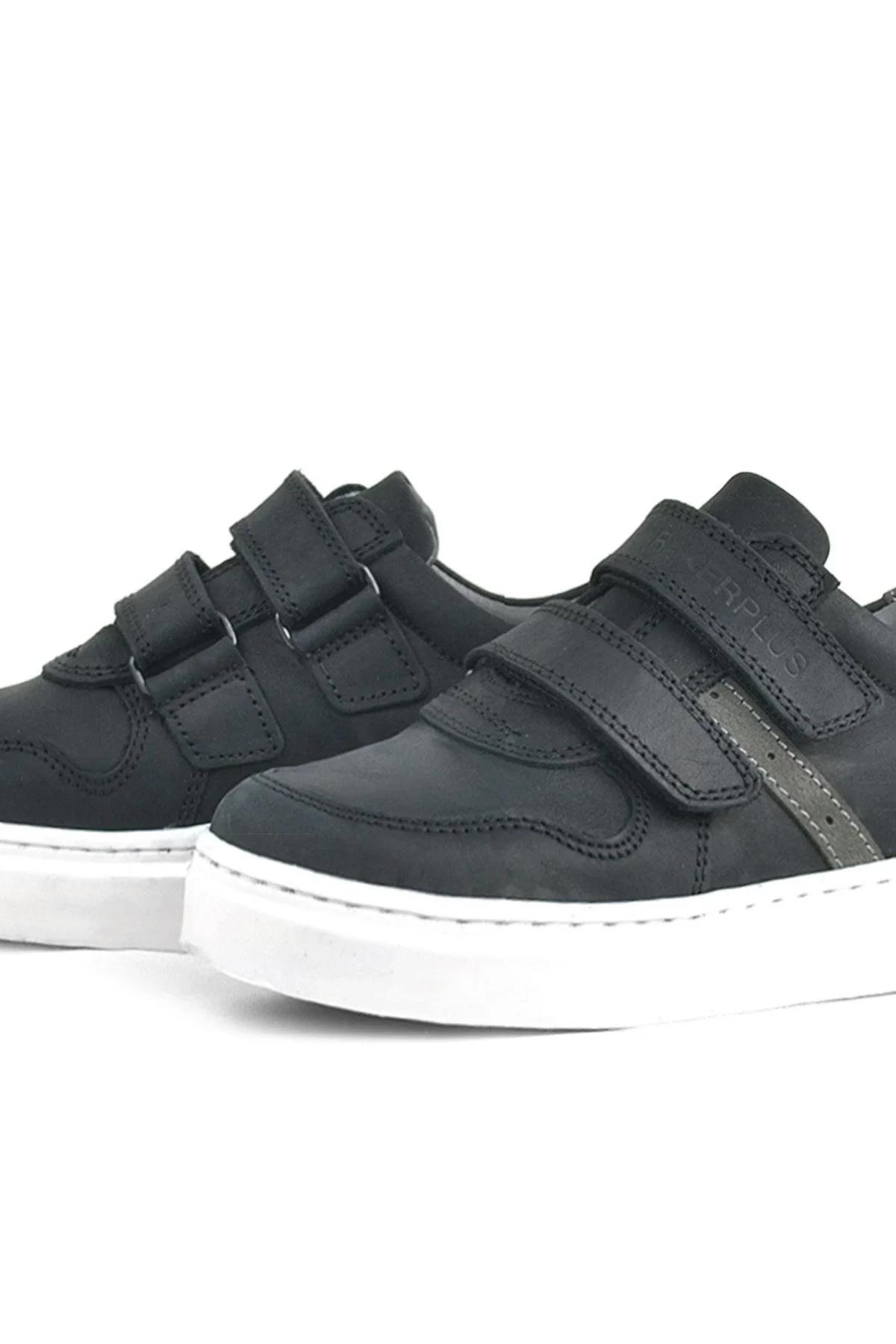 Rakerplus Hakiki Deri Siyah Cırtlı Erkek Çocuk Sneaker