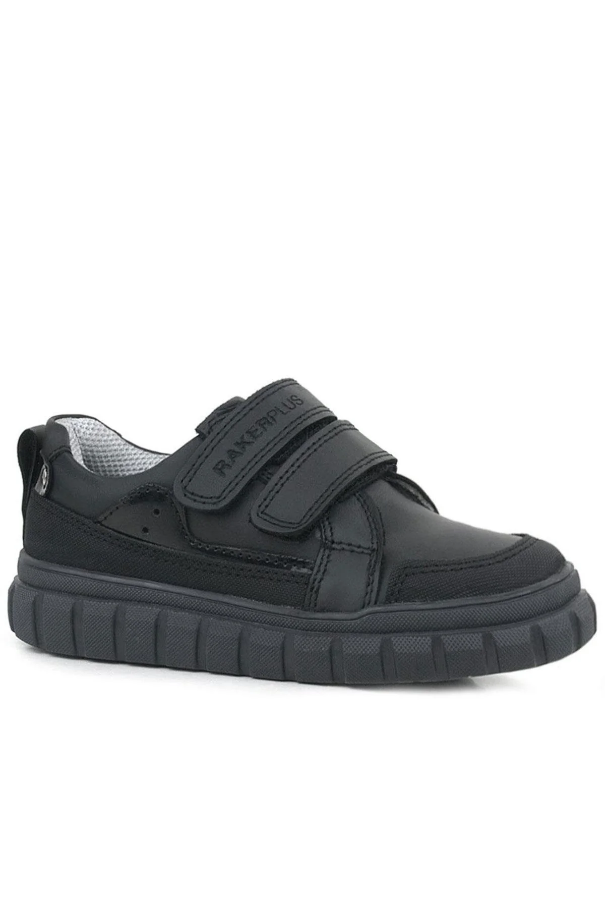 Rakerplus Hakiki Deri Siyah Cırtlı Günlük Spor Çocuk Okul Ayakkabı
