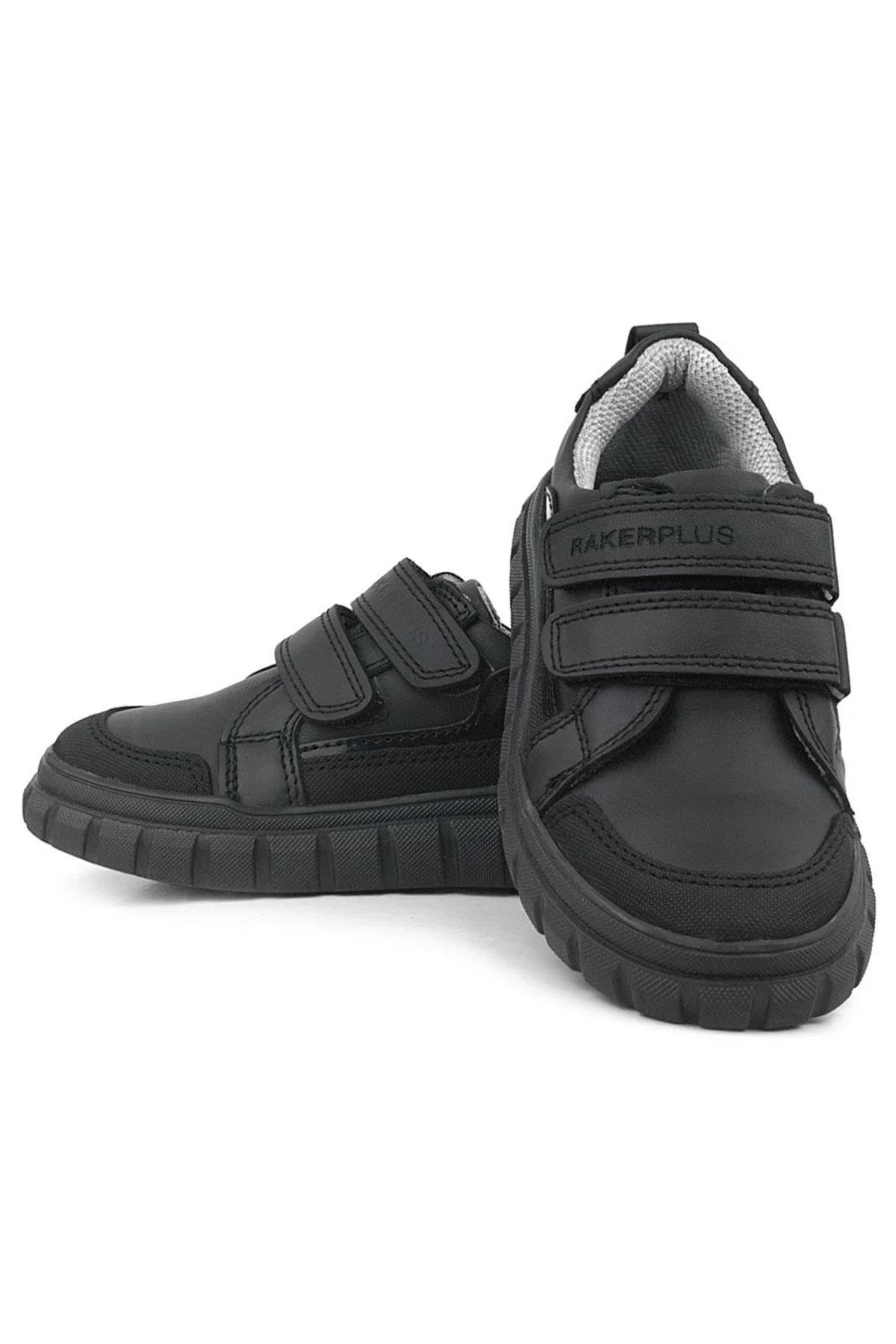 Rakerplus Hakiki Deri Siyah Cırtlı Günlük Spor Çocuk Okul Ayakkabı