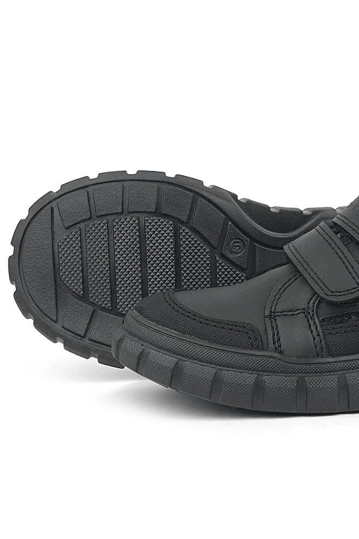 Rakerplus Hakiki Deri Siyah Cırtlı Günlük Spor Çocuk Okul Ayakkabı