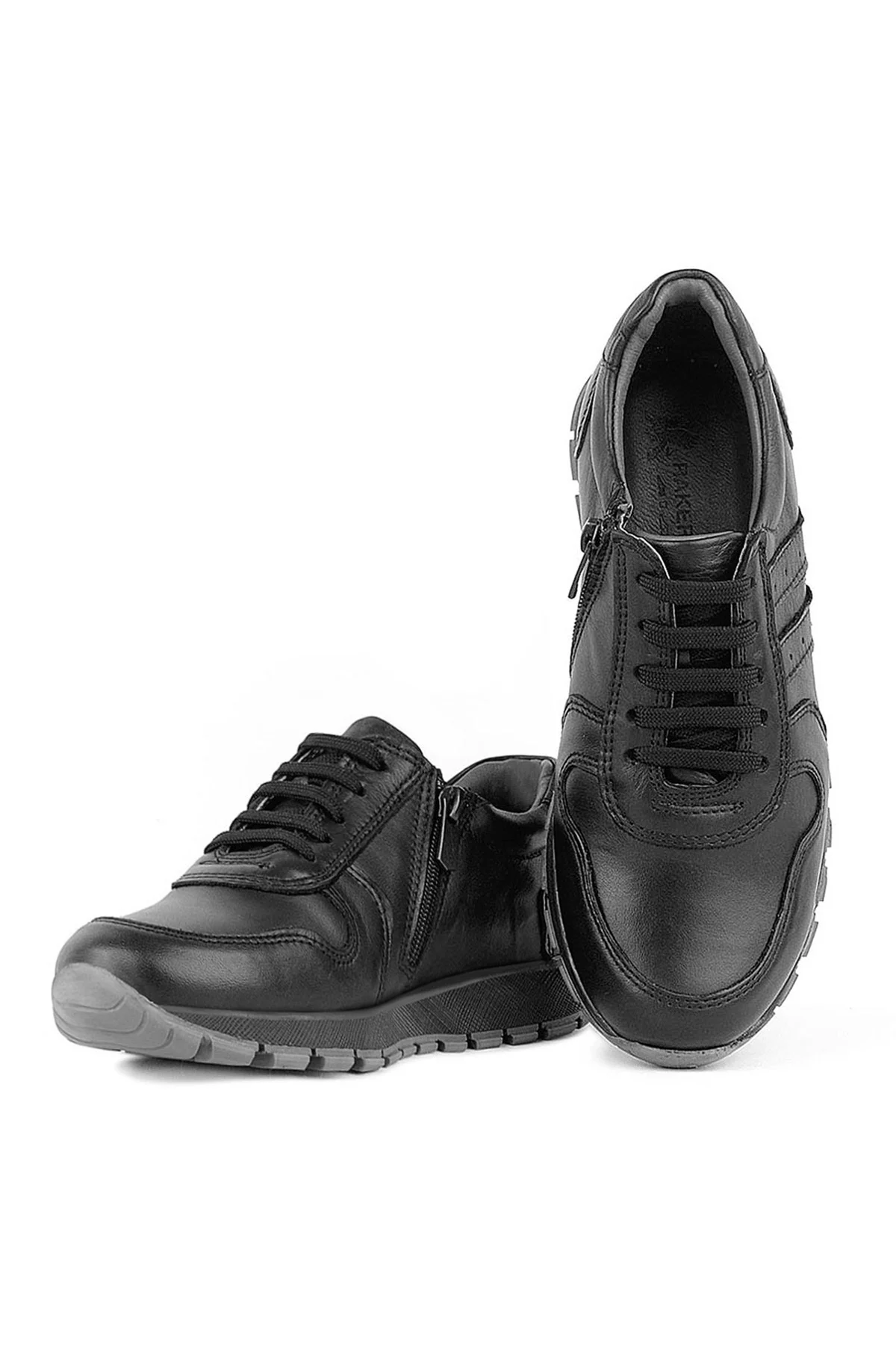 Rakerplus Hakiki Deri Siyah Çocuk Spor Ayakkabı