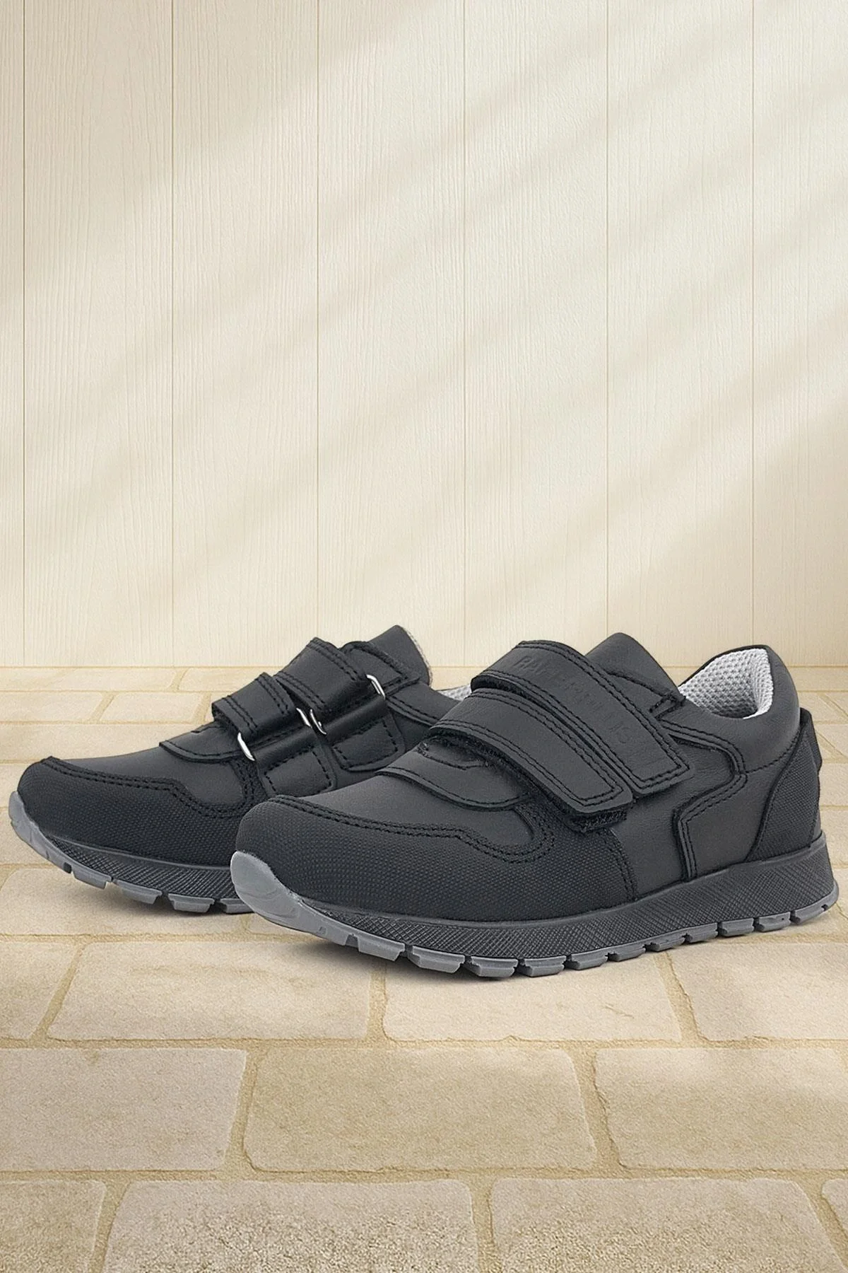 Rakerplus Hakiki Deri Siyah Çocuk Spor Günlük Ayakkabı