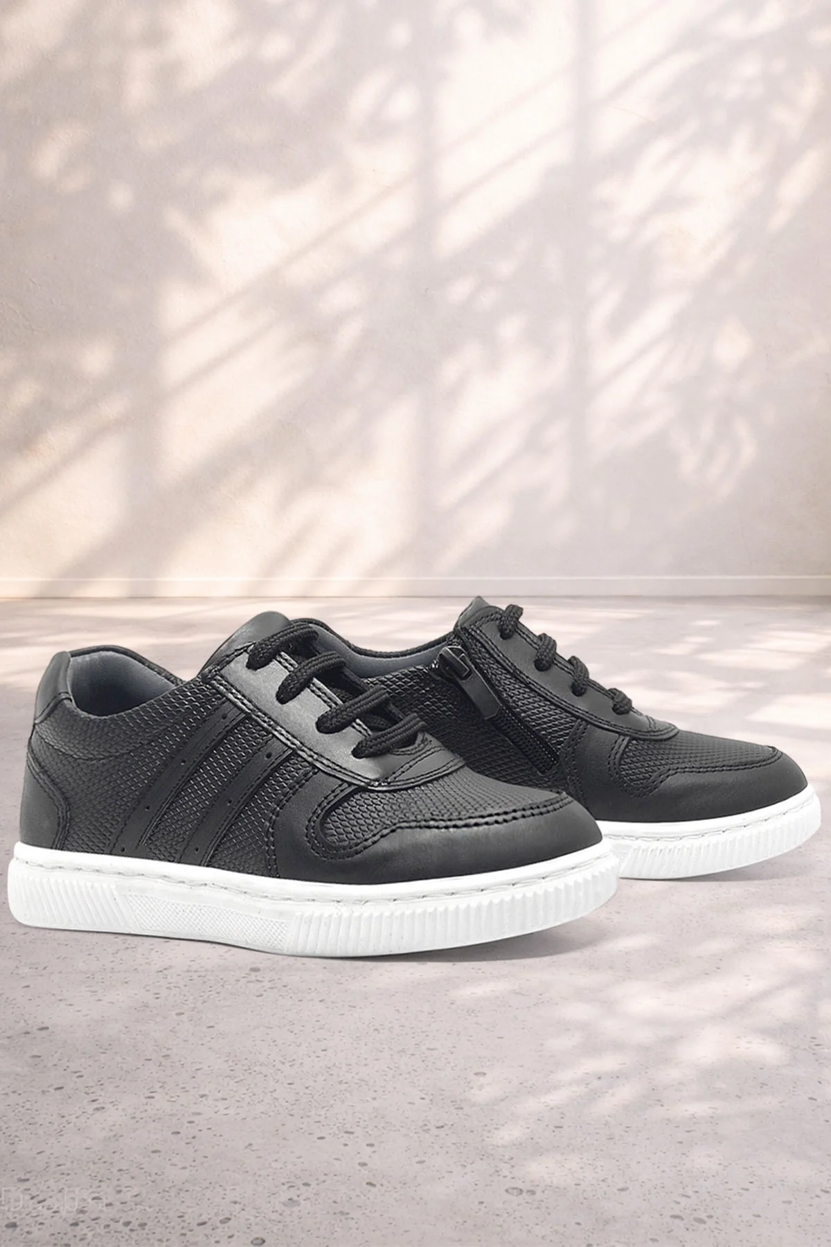 Rakerplus Hakiki Deri Siyah Erkek Çocuk Spor Okul Ayakkabı