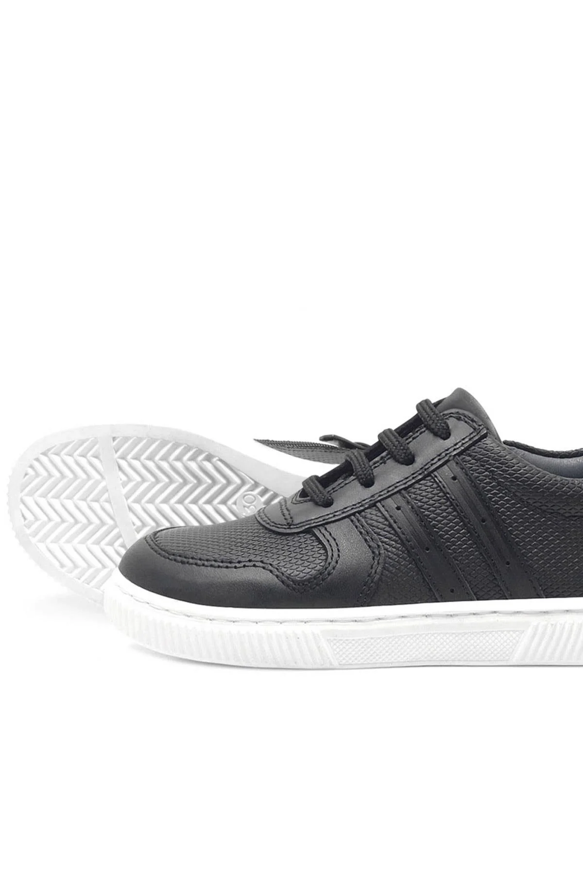 Rakerplus Hakiki Deri Siyah Erkek Çocuk Spor Okul Ayakkabı