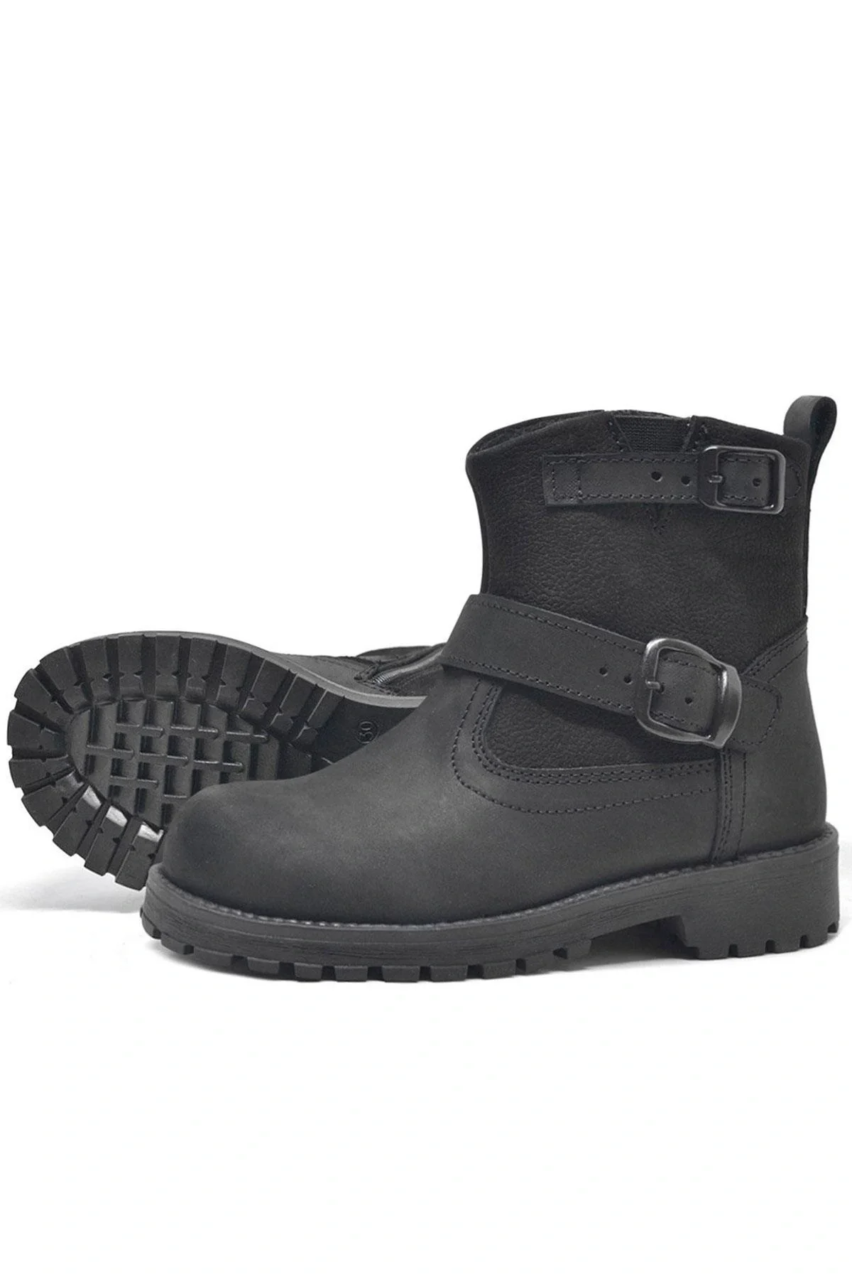 Rakerplus Hakiki Deri Siyah Fermuarlı Çocuk Bot Çizme