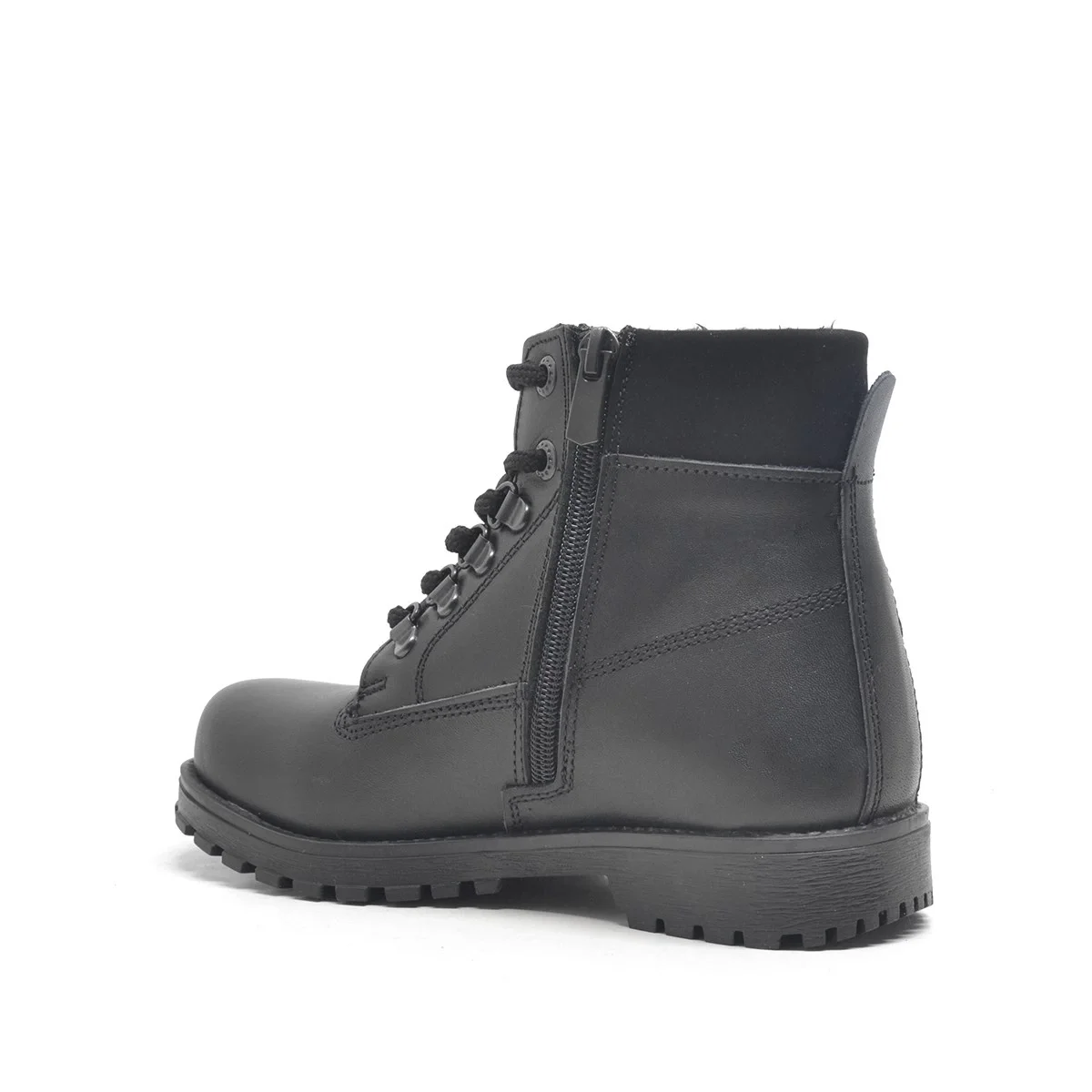 Rakerplus Hakiki Deri Siyah Fermuarlı Kışlık Çocuk Bot