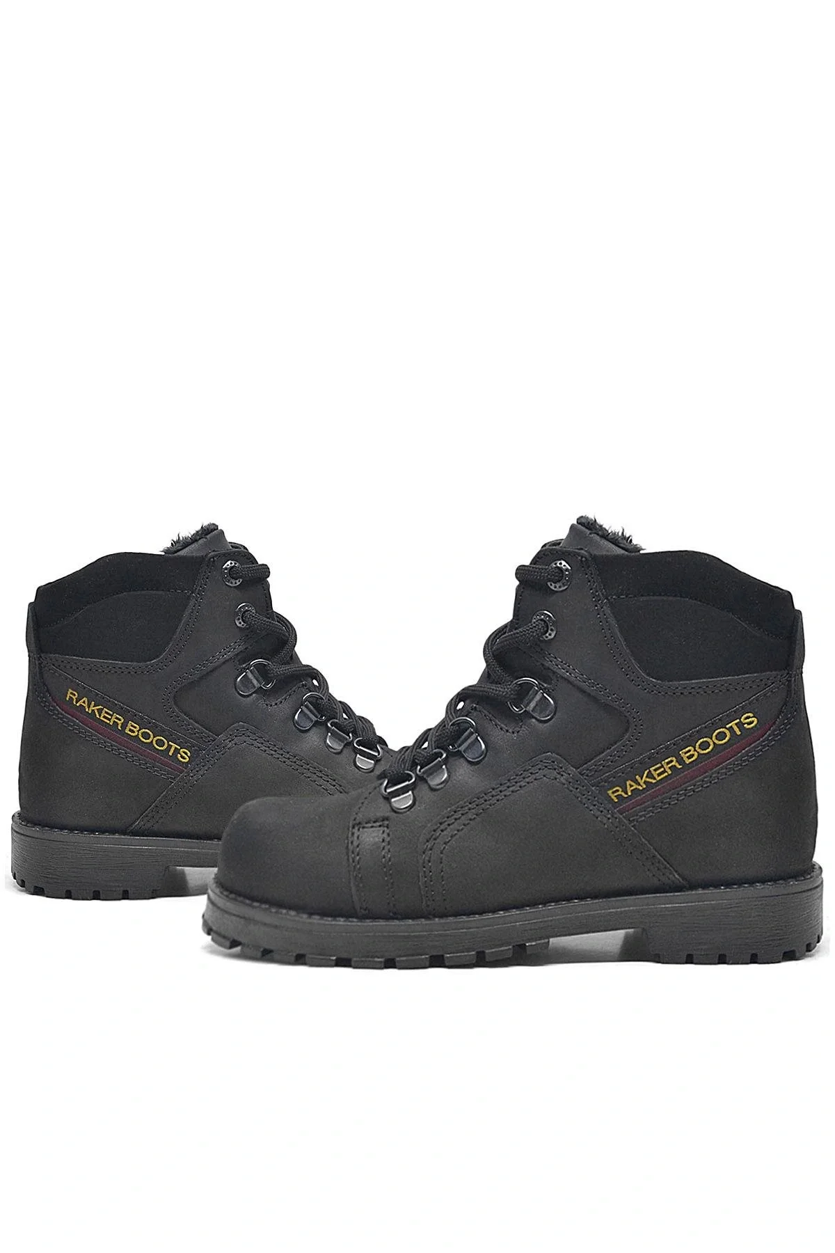 Rakerplus Hakiki Deri Siyah Fermuarlı Kürklü Çocuk Bot