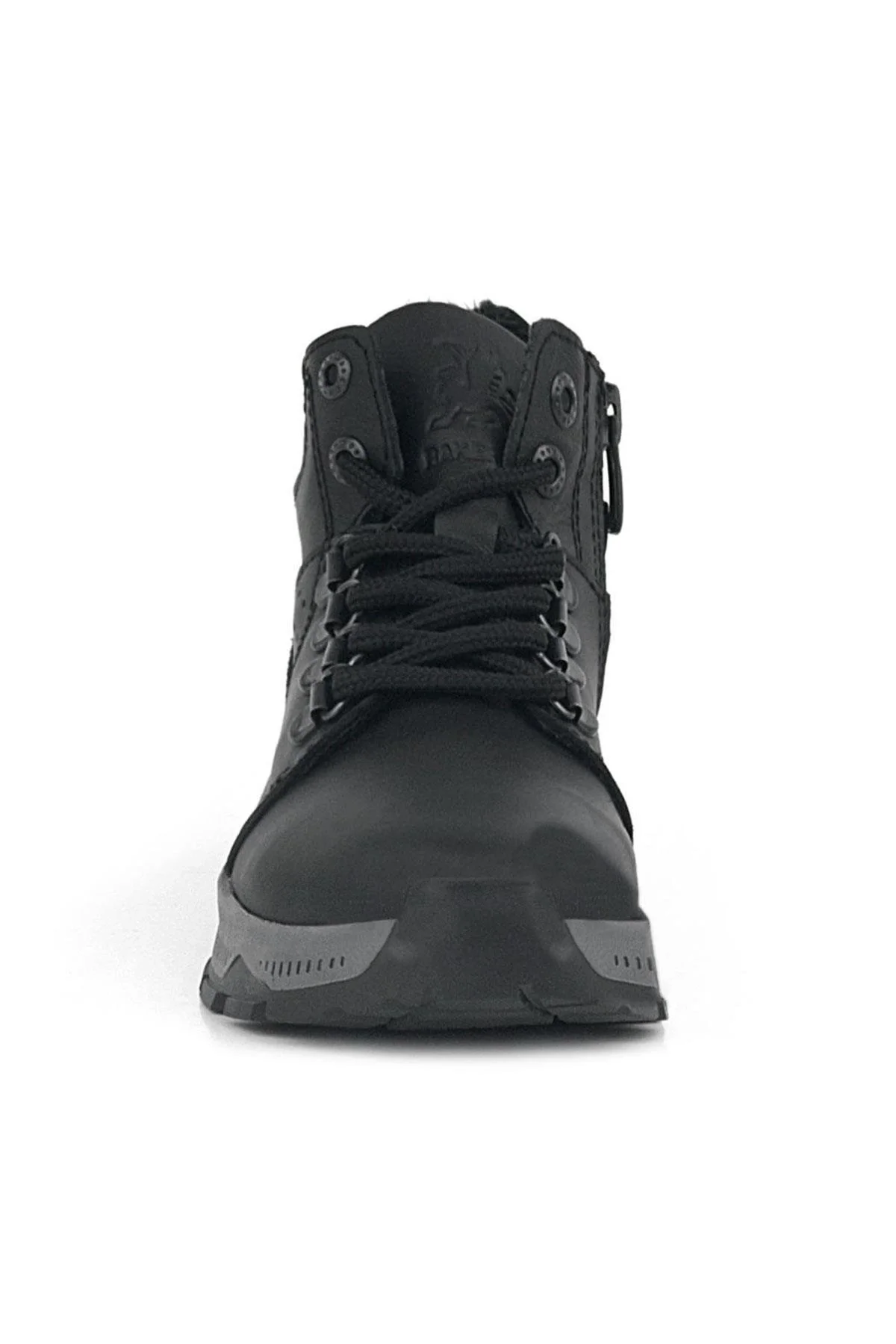 Rakerplus Hakiki Deri Siyah Fermuarlı Trekking Erkek Çocuk Bot