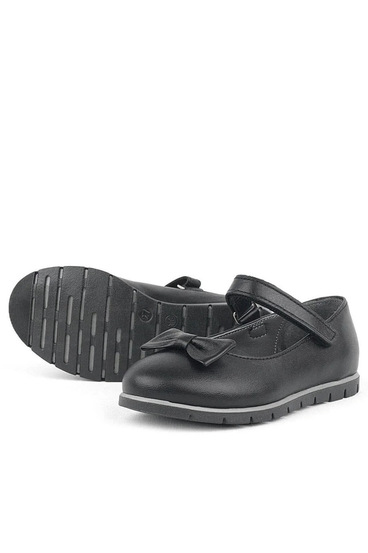 Rakerplus Hakiki Deri Siyah Kız Çocuk Babet