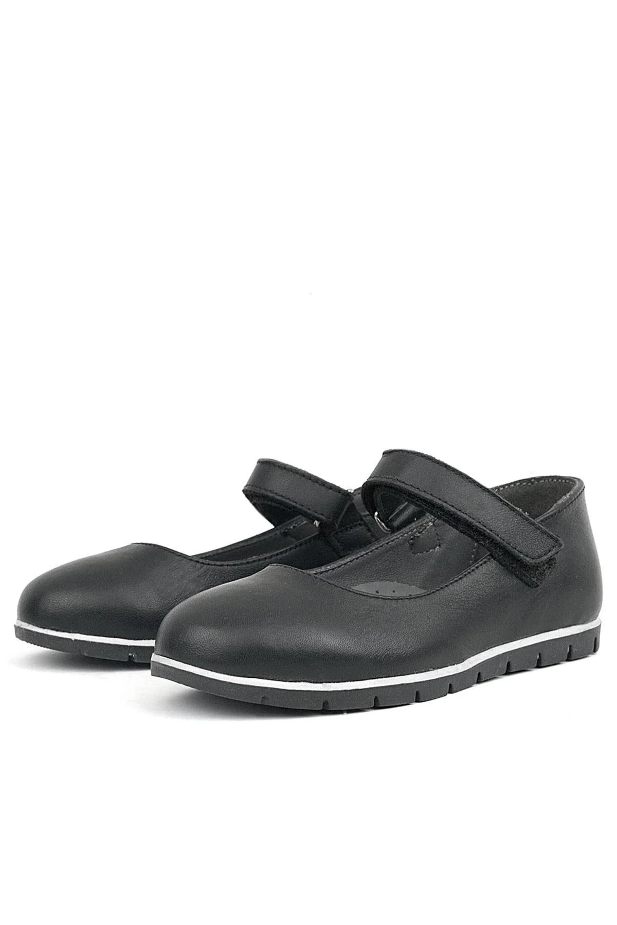 Rakerplus Hakiki Deri Siyah Kız Çocuk Babet