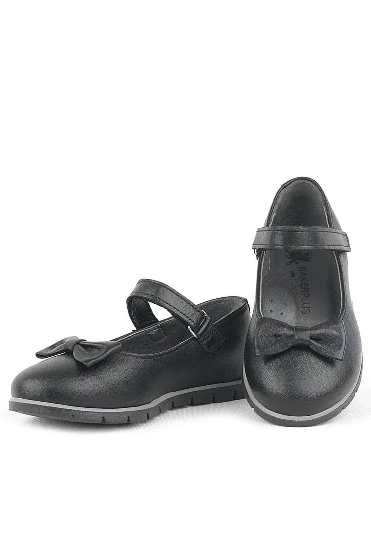 Rakerplus Hakiki Deri Siyah Kız Çocuk Babet