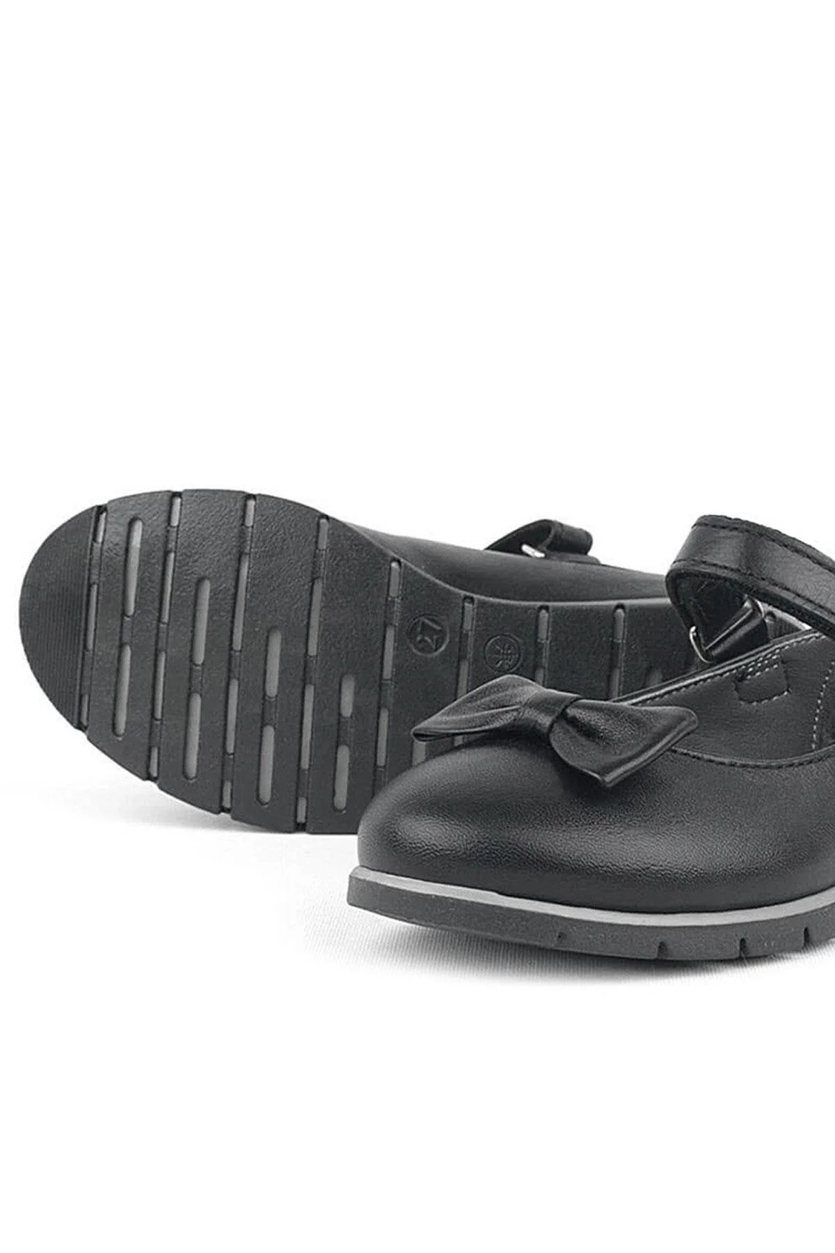 Rakerplus Hakiki Deri Siyah Kız Çocuk Babet