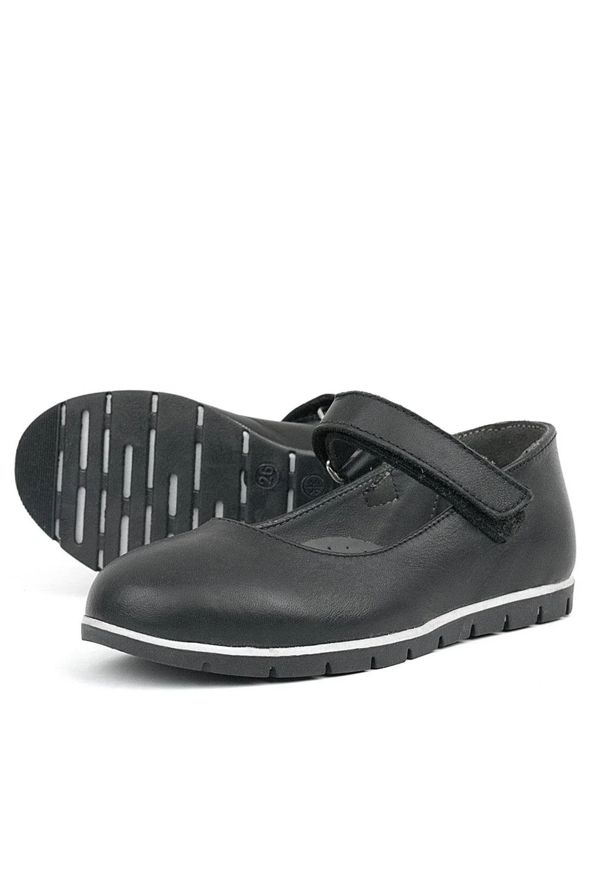 Rakerplus Hakiki Deri Siyah Kız Çocuk Babet