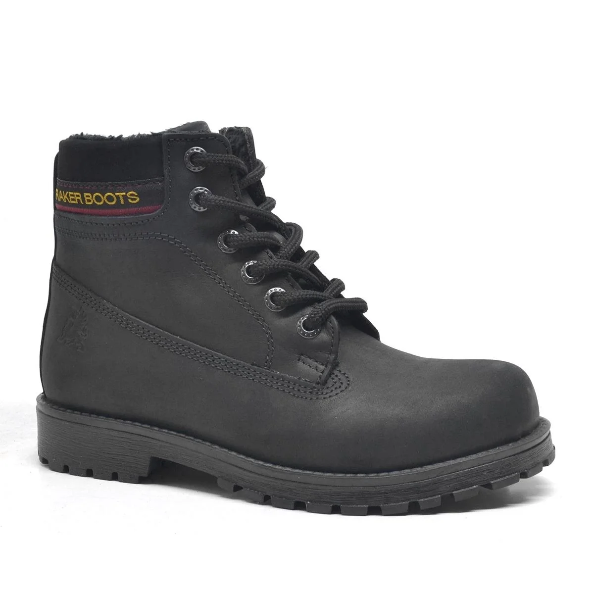 Rakerplus Hakiki Deri Siyah Nubuk Fermuarlı Kışlık Çocuk Bot